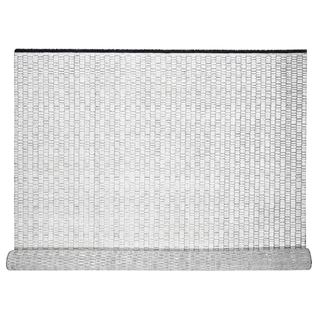 12'4"x15' Ivory Modern Design Wool & Silk Hand Loomed Oversized Rug: 12'4"x15' Ivory Modern Design Wool & Silk Hand Loomed Oversized Rug This stunning 12'4"x15' Ivory Modern Design Wool & Silk Hand Loomed Oversized Rug boasts a striking ivory color and elegant modern