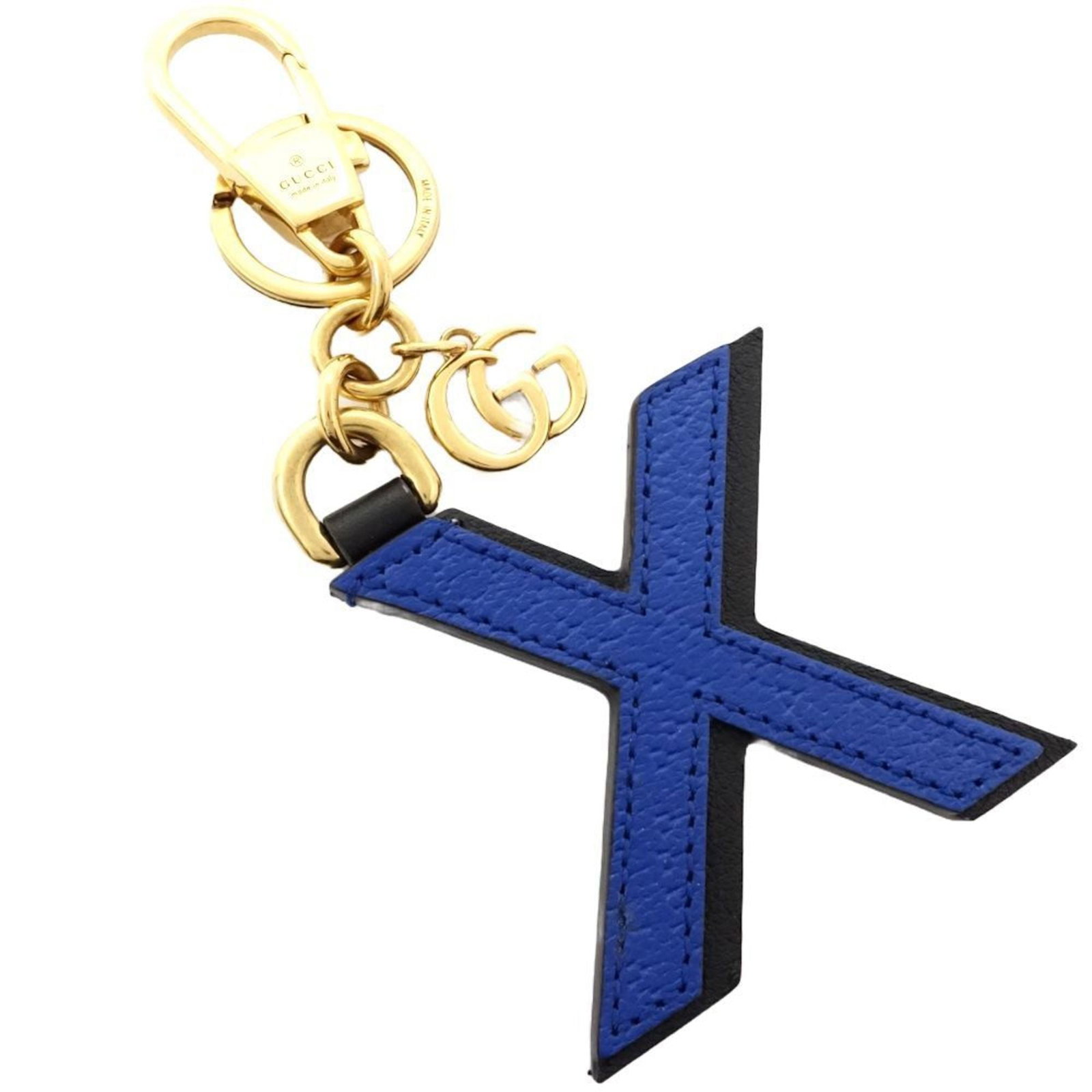 Keyring Leather Gucci: Keyring Leather Gucci Leather Gucci keyrings are made from high-quality material, featuring a classic design. Available in three colors - Beige, Black, and Blue - these keyrings showcase the iconic