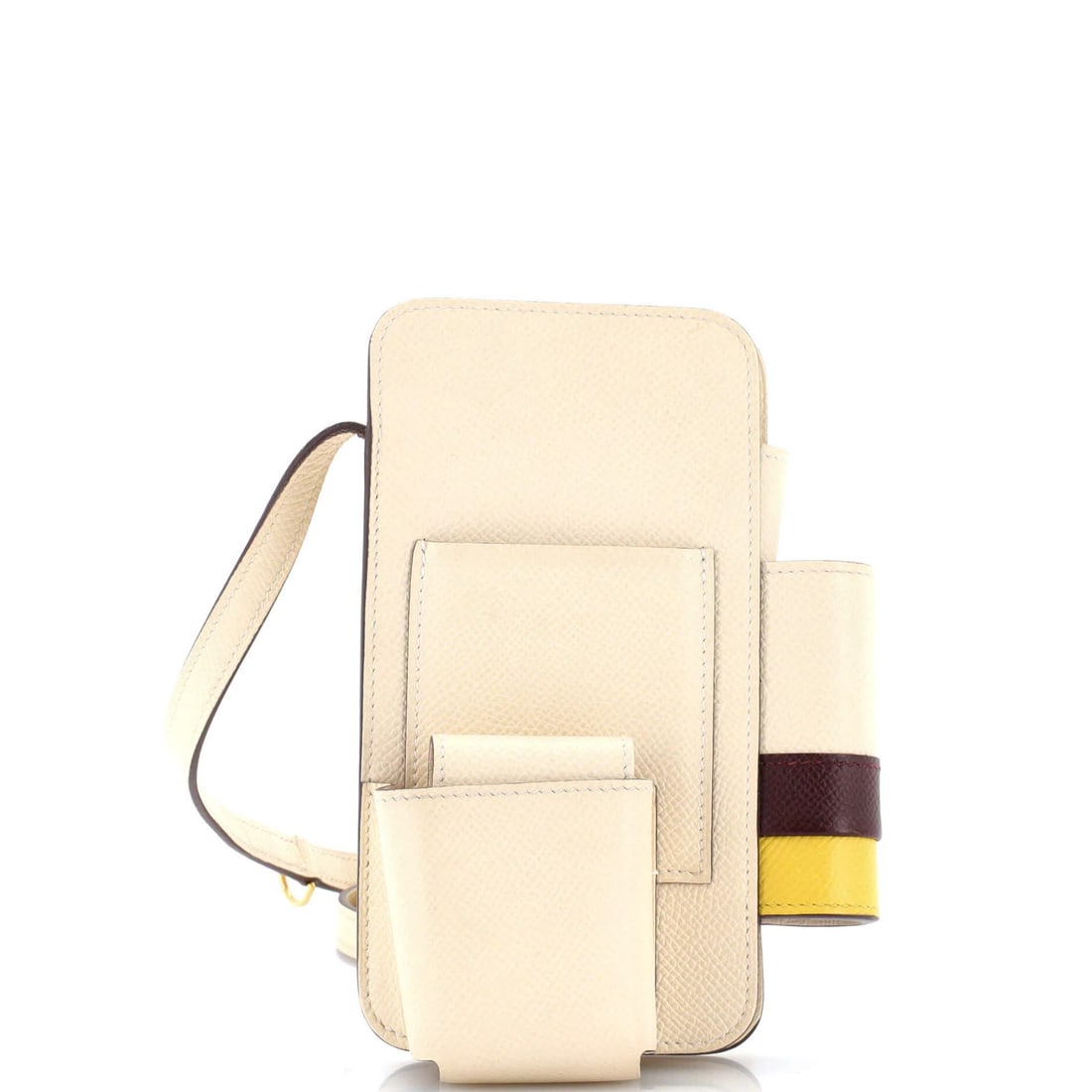 Hermes Hermesway Phone Crossbody Bag Epsom: Hermes Hermesway Phone Crossbody Bag Epsom The Hermesway Phone Crossbody Bag Epsom boasts sleek, neutral exterior with minor scuffs and creases. Its interior features matching leather accents in a