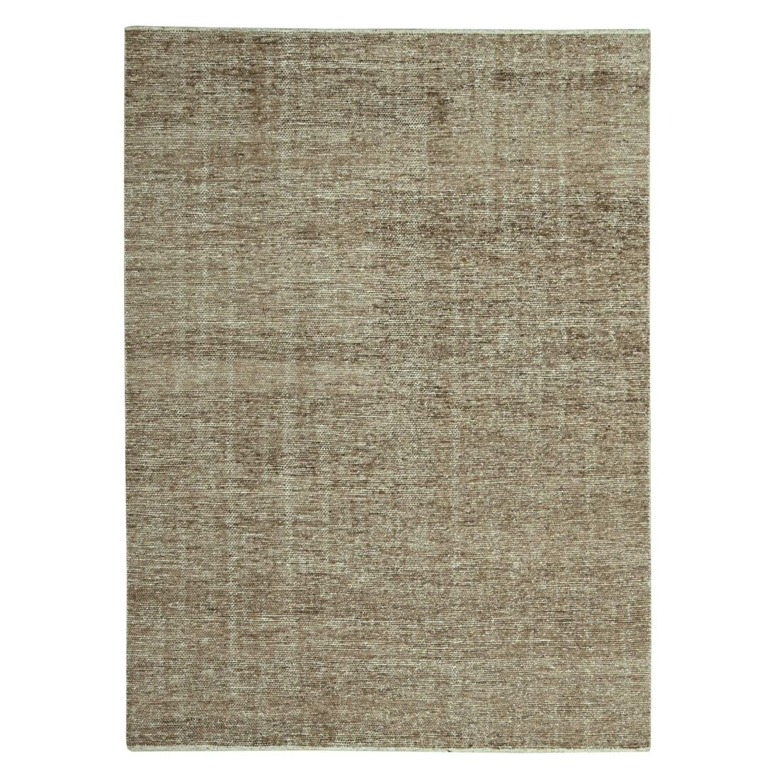 Hand knotted rug brown natural textured soft wool undyed modern: Hand knotted rug brown natural textured soft wool undyed modern Soft to the touch, this hand-knotted wool rug boasts a natural brown color and textured softness. Made using traditional oriental techni