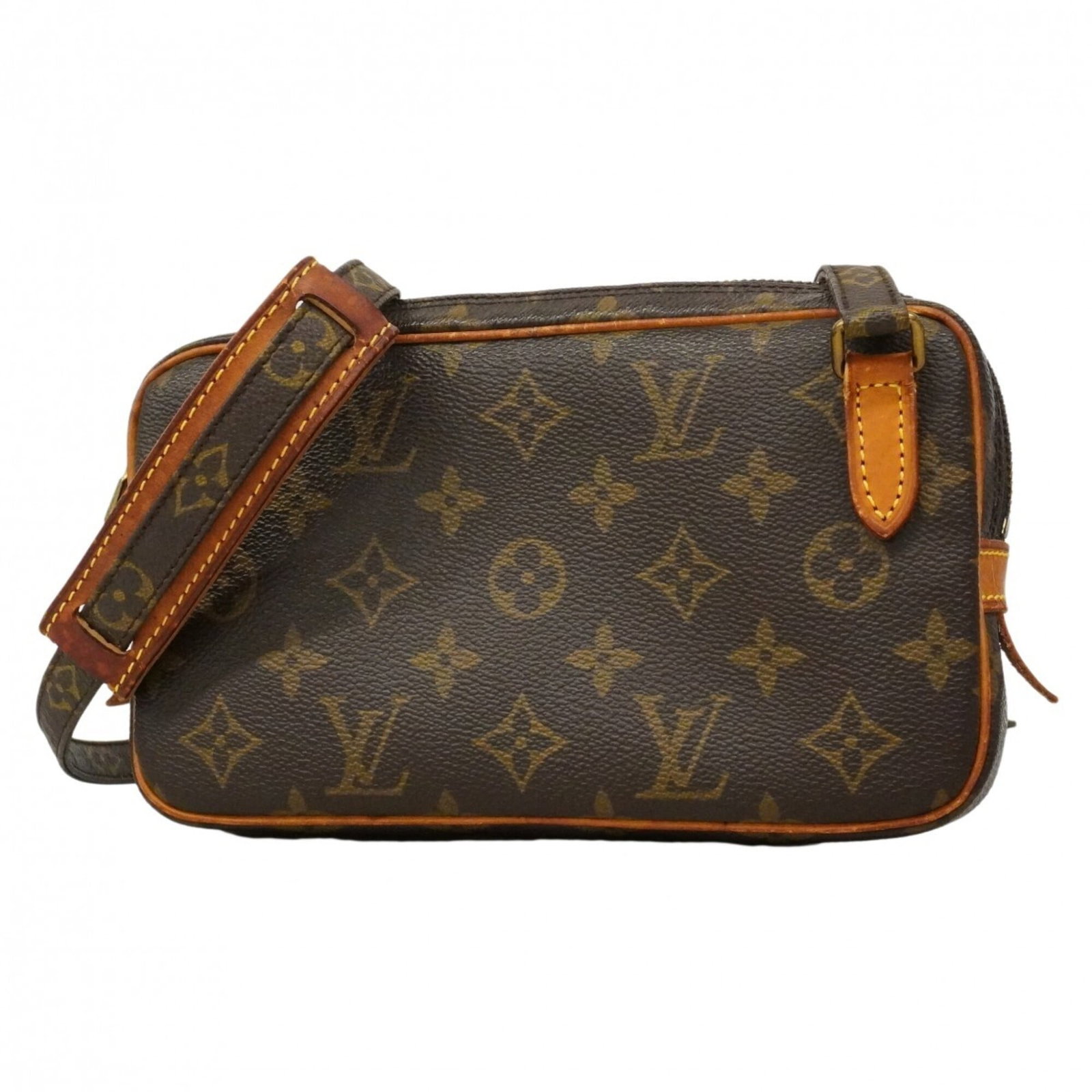 Shoulder bag by Louis Vuitton: Shoulder bag by Louis Vuitton Brown Louis Vuitton shoulder bag with classic design, measuring 12cm x 22cm x 4.5cm. The bag shows signs of usage, including scratches and dirt, but remains in good condi