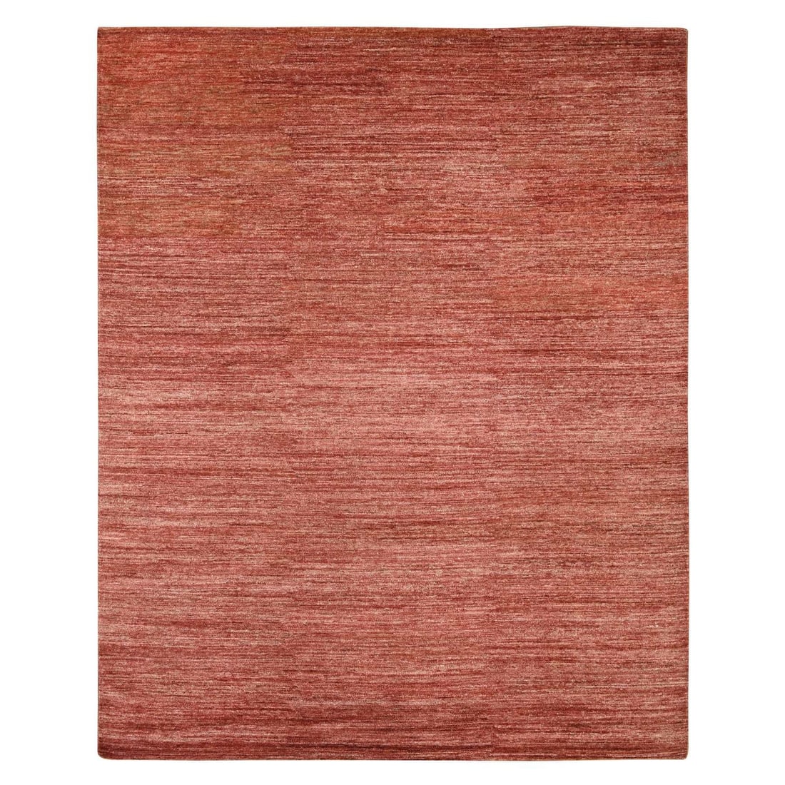 7'8"x9'8" Red Plain Solid Pattern Hand Knotted Ghazni Wool Oriental Rug: 7'8"x9'8" Red Plain Solid Pattern Hand Knotted Ghazni Wool Oriental Rug The 7'8"x9'8" Red Plain Solid Pattern Hand Knotted Ghazni Wool Oriental Rug boasts a striking red hue and a rectangular field