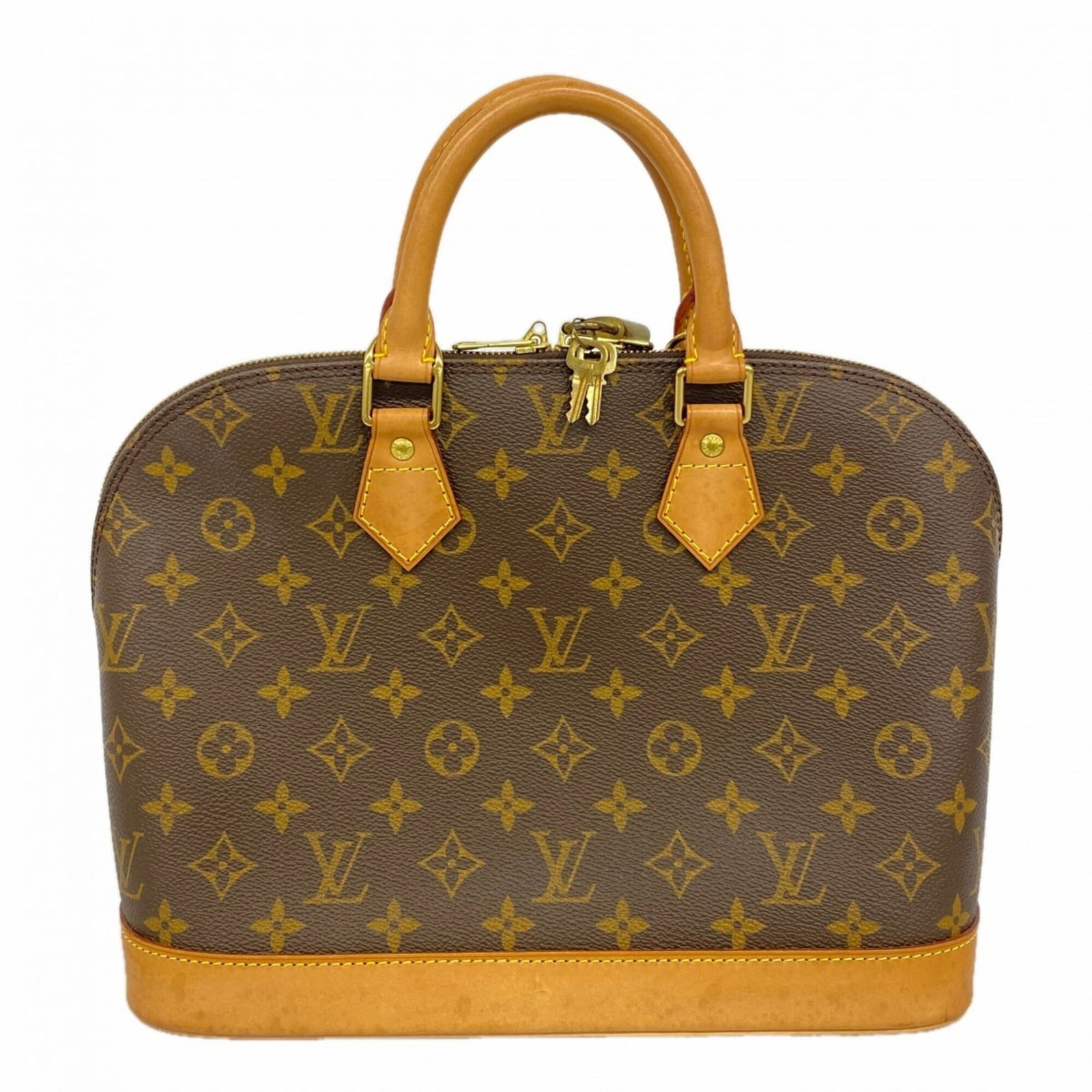 Louis Vuitton Handbag: Louis Vuitton Handbag Brown Louis Vuitton handbag with classic design, available in good condition. The bag features a 24cm x 30.5cm x 16.5cm size and bears traces of usage, including scratches and di
