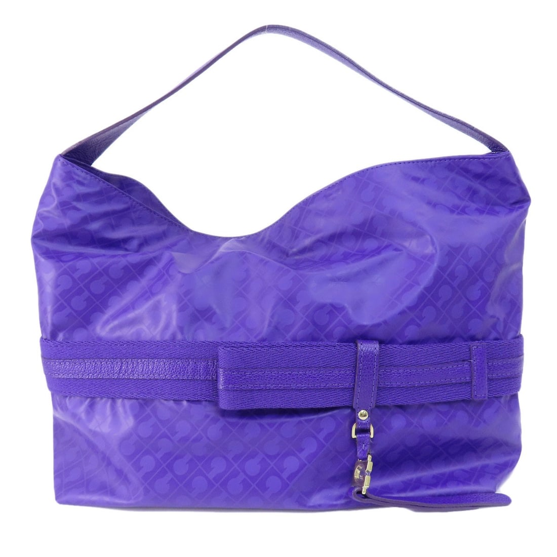 Polyester Polyurethane Coating Gherardini Handbag Softy One Belt: Polyester Polyurethane Coating Gherardini Handbag Softy One Belt Soft to the touch, this Gherardini handbag boasts a rich purple exterior made from high-quality polyester. The polyurethane coating
