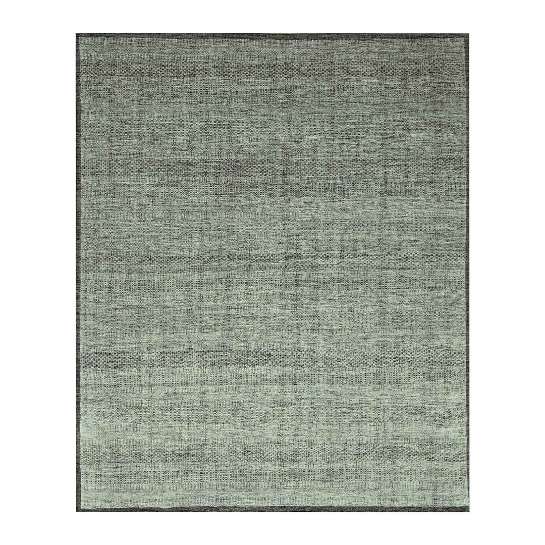 8'3"x10' Black Wool Rug Hand Knotted Distressed & Oxidized Grass Design: 8'3"x10' Black Wool Rug Hand Knotted Distressed & Oxidized Grass Design Black Wool Rug with Distressed & Oxidized Grass Design. Hand-knotted in wool, this 8'3"x10' rectangular rug features a unique