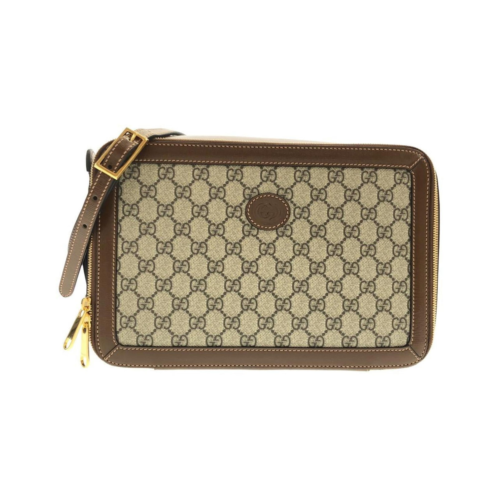 Gucci Handbag Gg Supreme: Gucci Handbag Gg Supreme Gucci Handbag Gg Supreme in Beige and Brown, featuring gold hardware. This used handbag has some scratches and dirt but remains in very good condition. With its classic