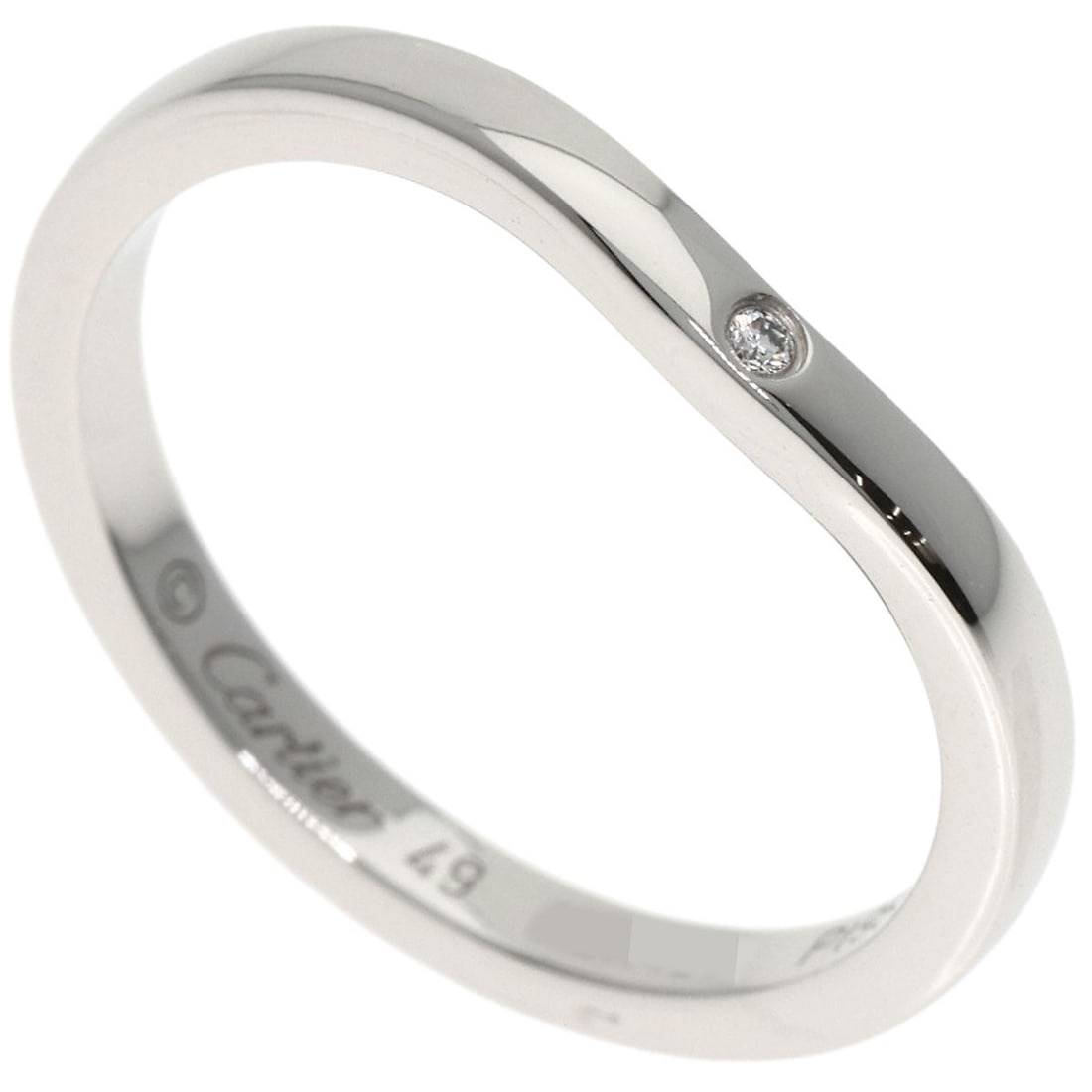 Cartier Ballerina Curve 3Pdiamond #49 Ring Platinum Pt950 (1 of 10)
