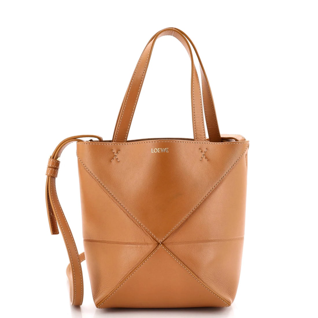 Fold Leather Mini Tote Puzzle Loewe (1 of 6)