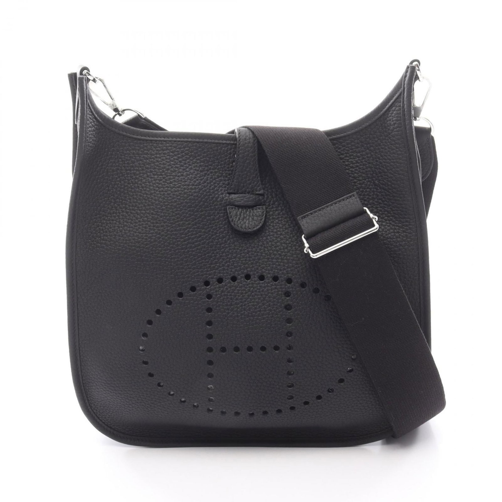 Hermes Shoulder Bag Taurillon Clemence Leather: Hermes Shoulder Bag Taurillon Clemence Leather Taurillon Clemence Leather, a signature Herm?s material, adorns this sleek shoulder bag. Black in color, the Taurillon Clemence Leather provides a sophis