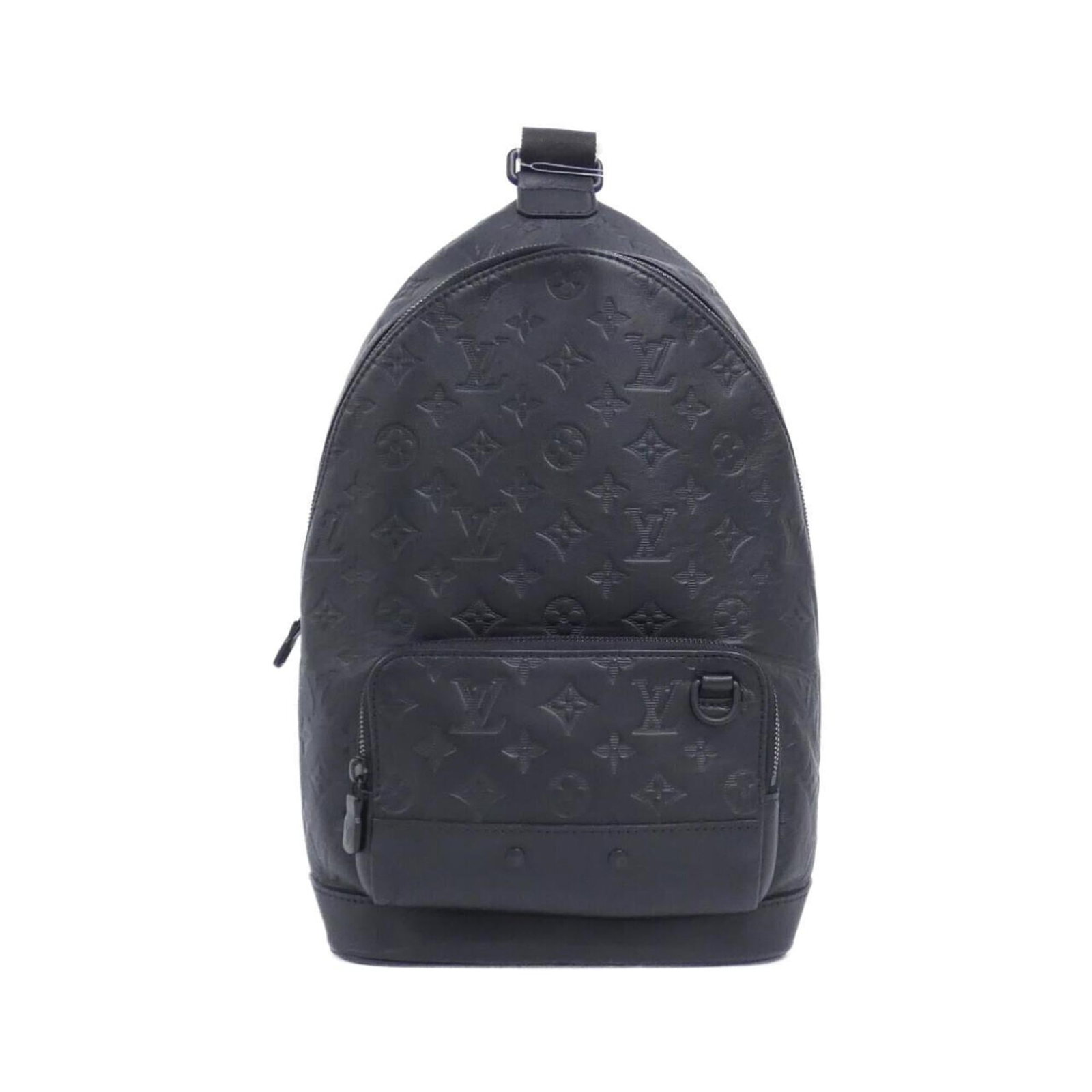 Leather shoulder bag by Louis Vuitton: Leather shoulder bag by Louis Vuitton Black Louis Vuitton leather shoulder bag with calf leather construction, measuring 40cm x 24cm x 10cm. This used item has a few traces of usage and some