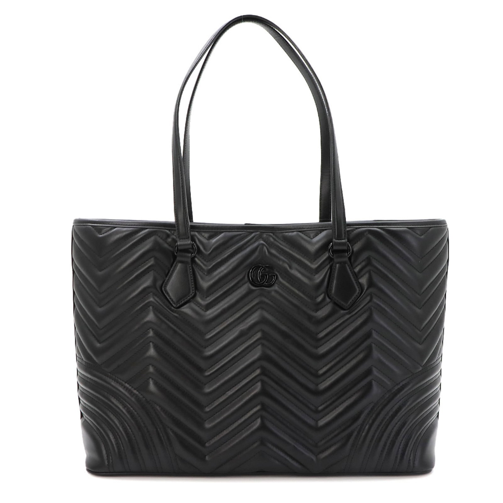 Handbag Tote Bag Leather Gucci: Handbag Tote Bag Leather Gucci Black leather Gucci tote bag with silver hardware, measuring 27.5cm x 38cm x 13cm. This opened, never used handbag boasts classic design elements. The signature bears no