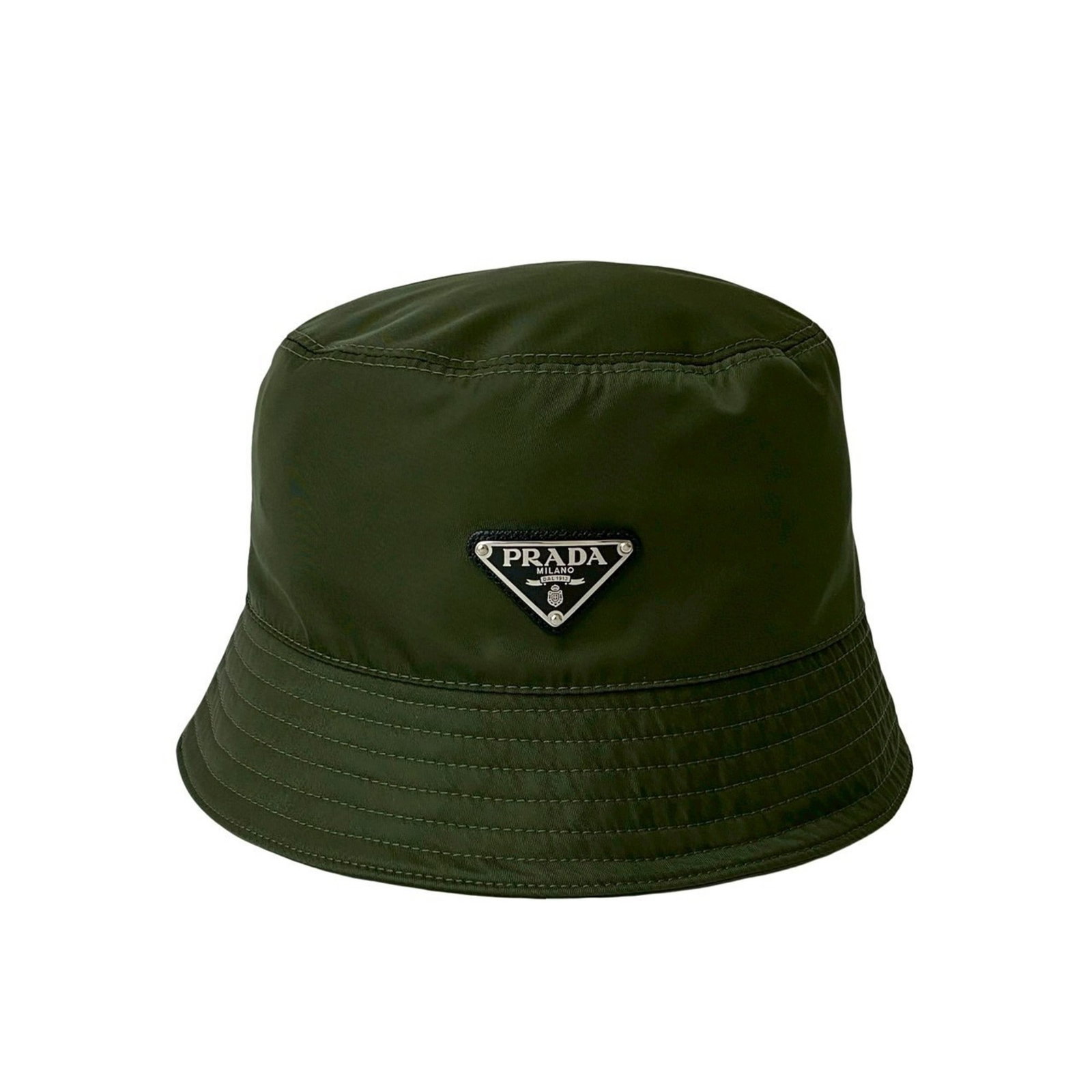 Prada Bucket Hat Cotton Polyamide: Prada Bucket Hat Cotton Polyamide Khaki Prada Bucket Hat made from Cotton and Polyamide, in like new condition with hardly any traces of usage. This refurbished item boasts a high-quality design that 
