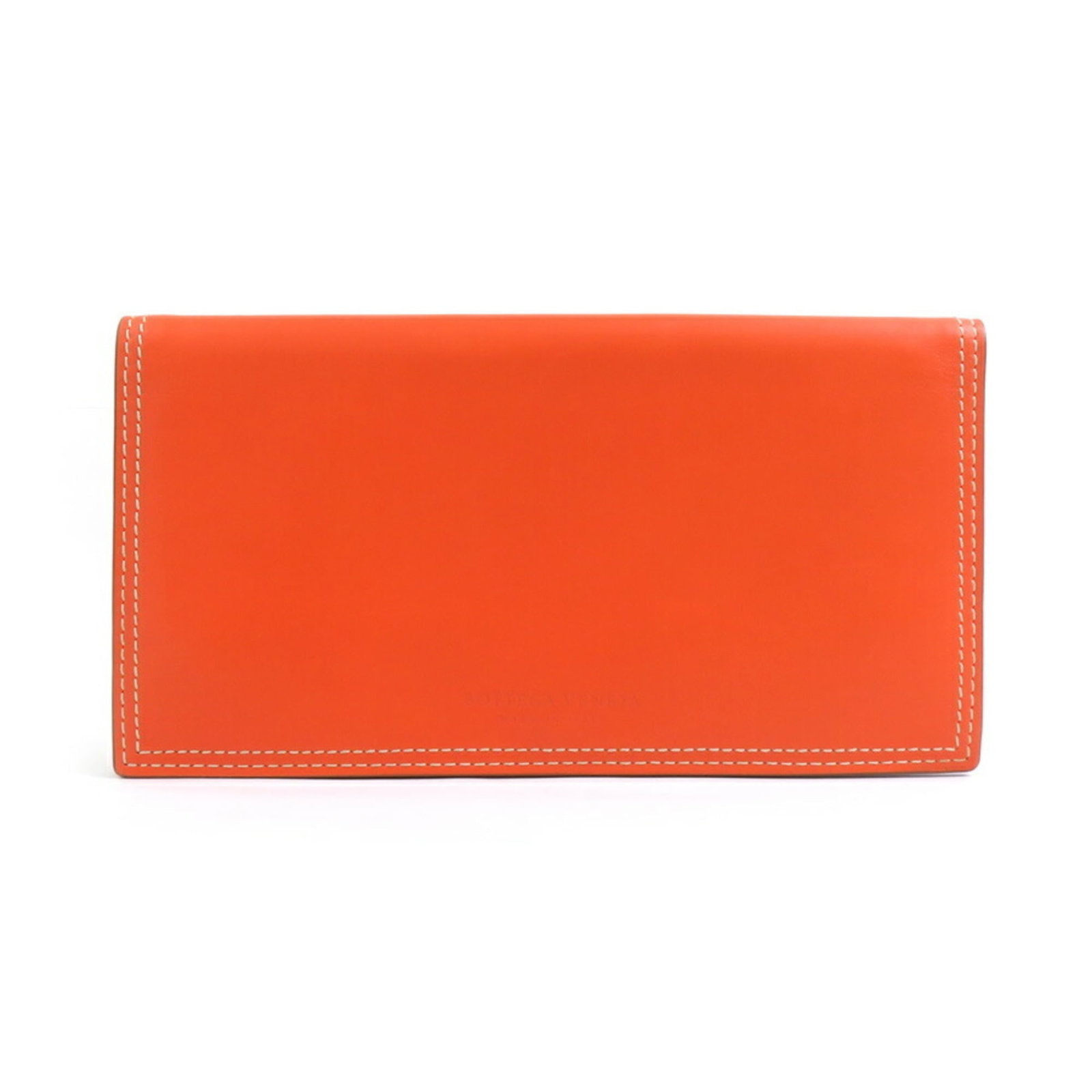 Bottega Veneta Long Wallet (Bi-Fold) Leather: Bottega Veneta Long Wallet (Bi-Fold) Leather The Bottega Veneta Long Wallet (Bi-Fold) Leather boasts a vibrant orange hue, adding a pop of color to any outfit. Made from high-quality leather, its bi-f
