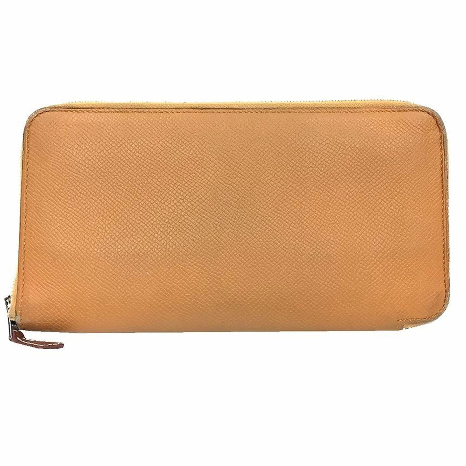 Leather wallet bi fold Hermes: Leather wallet bi fold Hermes A luxurious brown leather bi-fold wallet from Hermes, featuring a classic design with subtle scratches and minor wear. Measuring 10.5cm x 20cm x 2cm, it offers ample