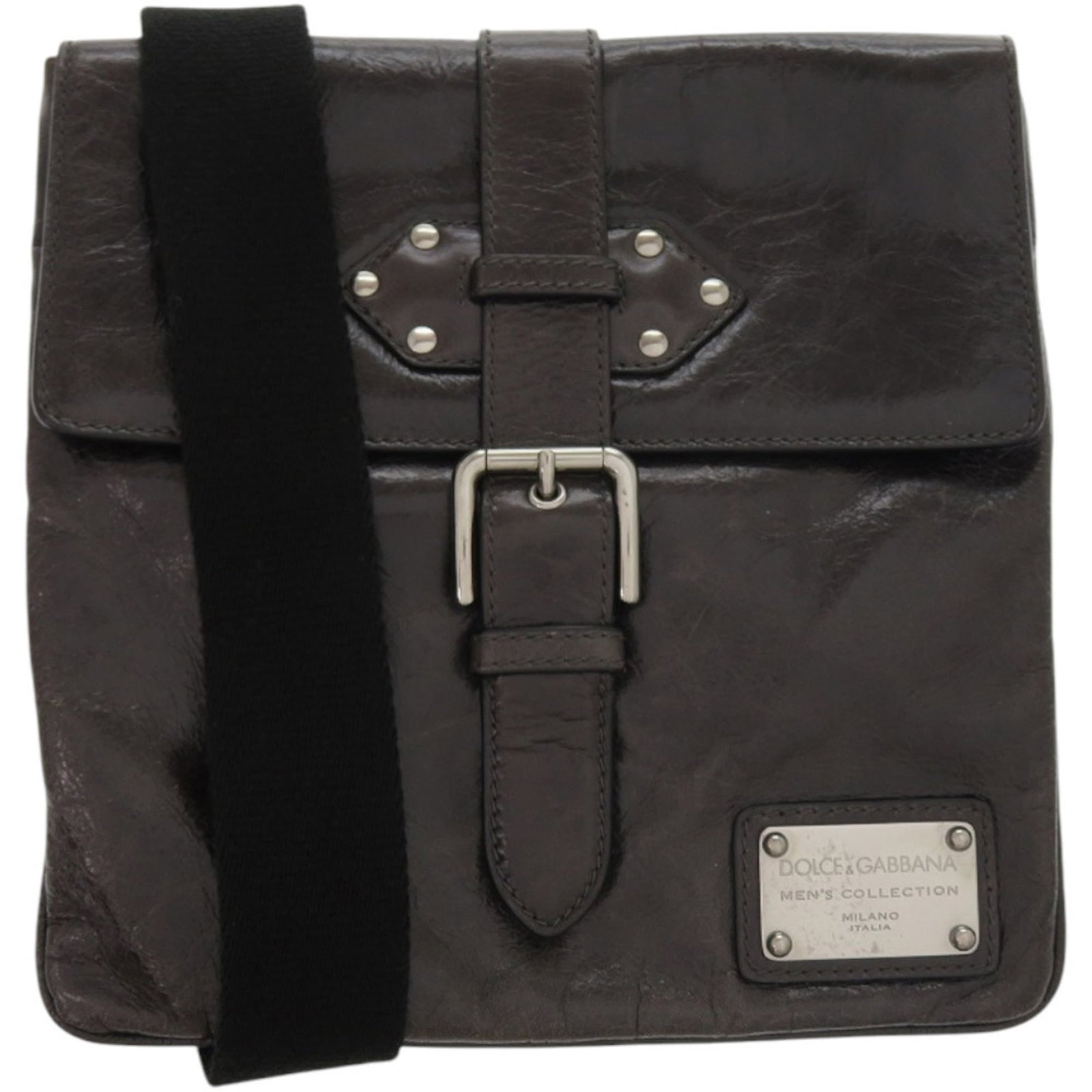 Gabbana Leather Shoulder Bag Dolce: Gabbana Leather Shoulder Bag Dolce Black leather shoulder bag from Dolce & Gabbana, featuring a classic design with clean lines and a timeless silhouette. The bag has some minor signs of wear,