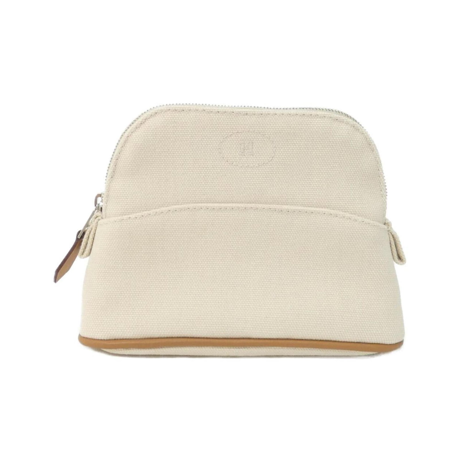 Canvas pouch handbag by Hermes: Canvas pouch handbag by Hermes Canvas pouch handbag by Hermes, featuring a classic beige canvas design with subtle signs of wear and minor scratches. This pre-owned item boasts its original canvas