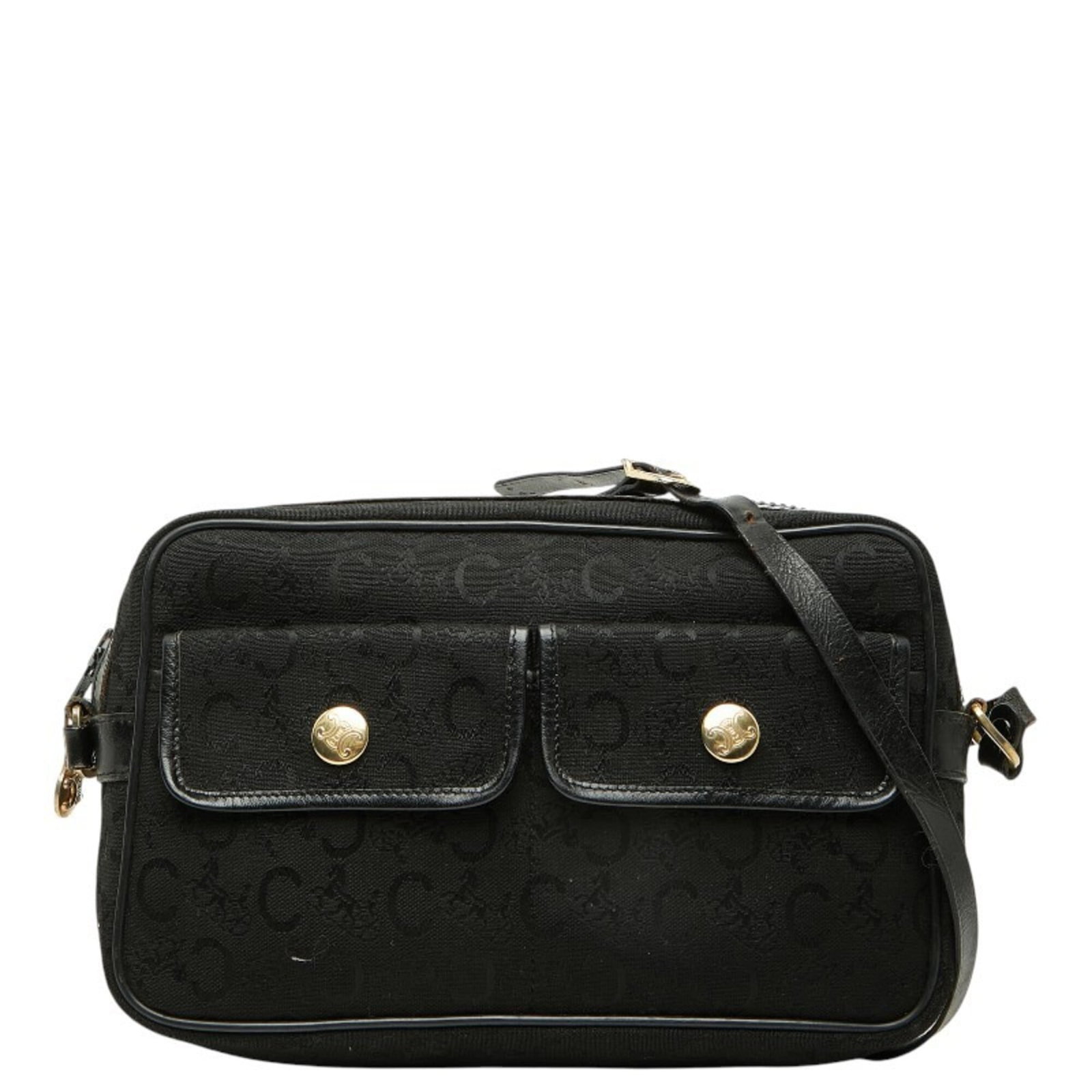 Canvas Leather Celine Bag Shoulder: Canvas Leather Celine Bag Shoulder Canvas Leather Celine Bag Shoulder - A stylish and versatile shoulder bag with a canvas and leather construction, featuring a sleek black design. The bag measures
