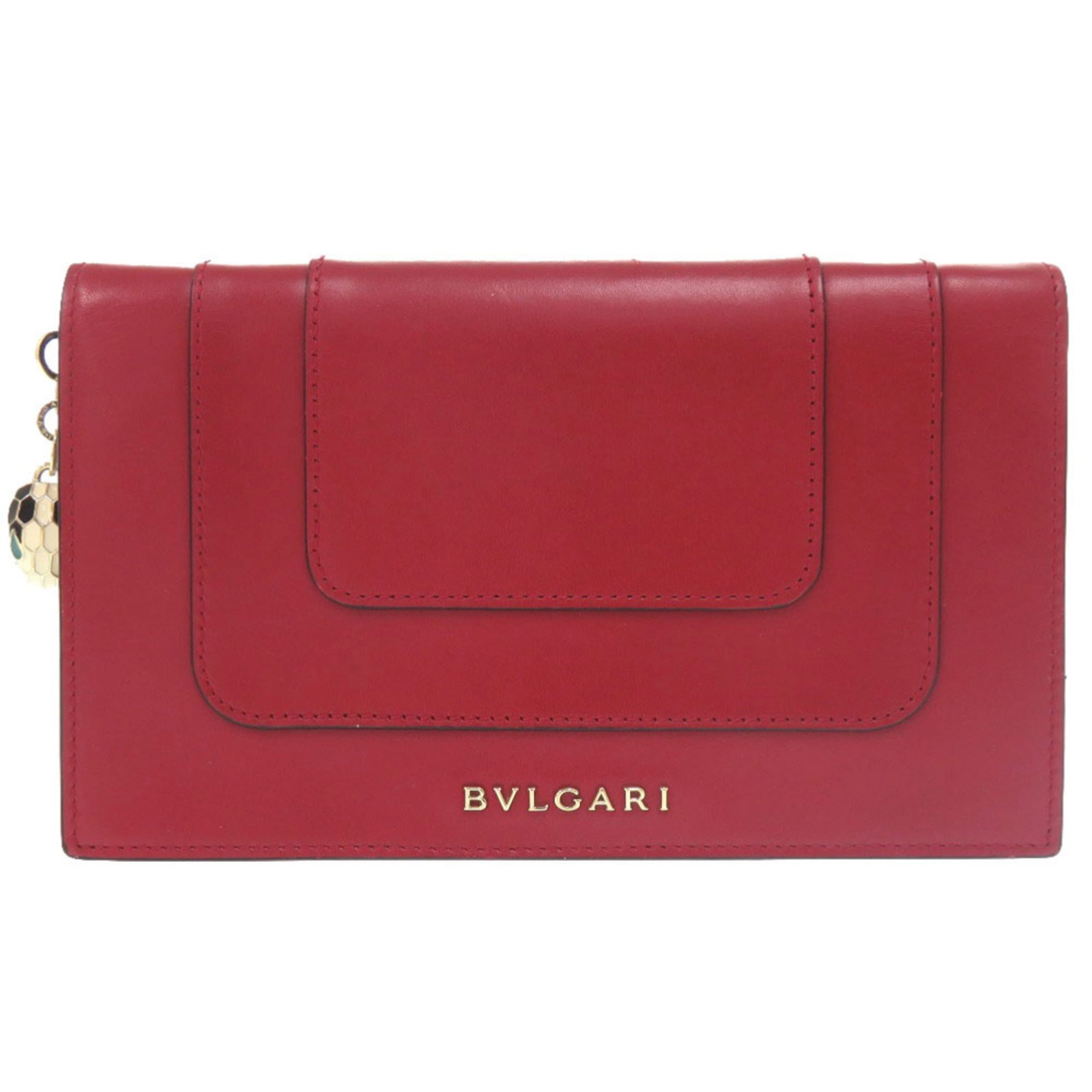 Bvlgari bi fold leather wallet: Bvlgari bi fold leather wallet Bvlgari bi fold leather wallet in pink and red colors, offering a stylish and functional accessory for everyday use. The wallet features high-quality leather