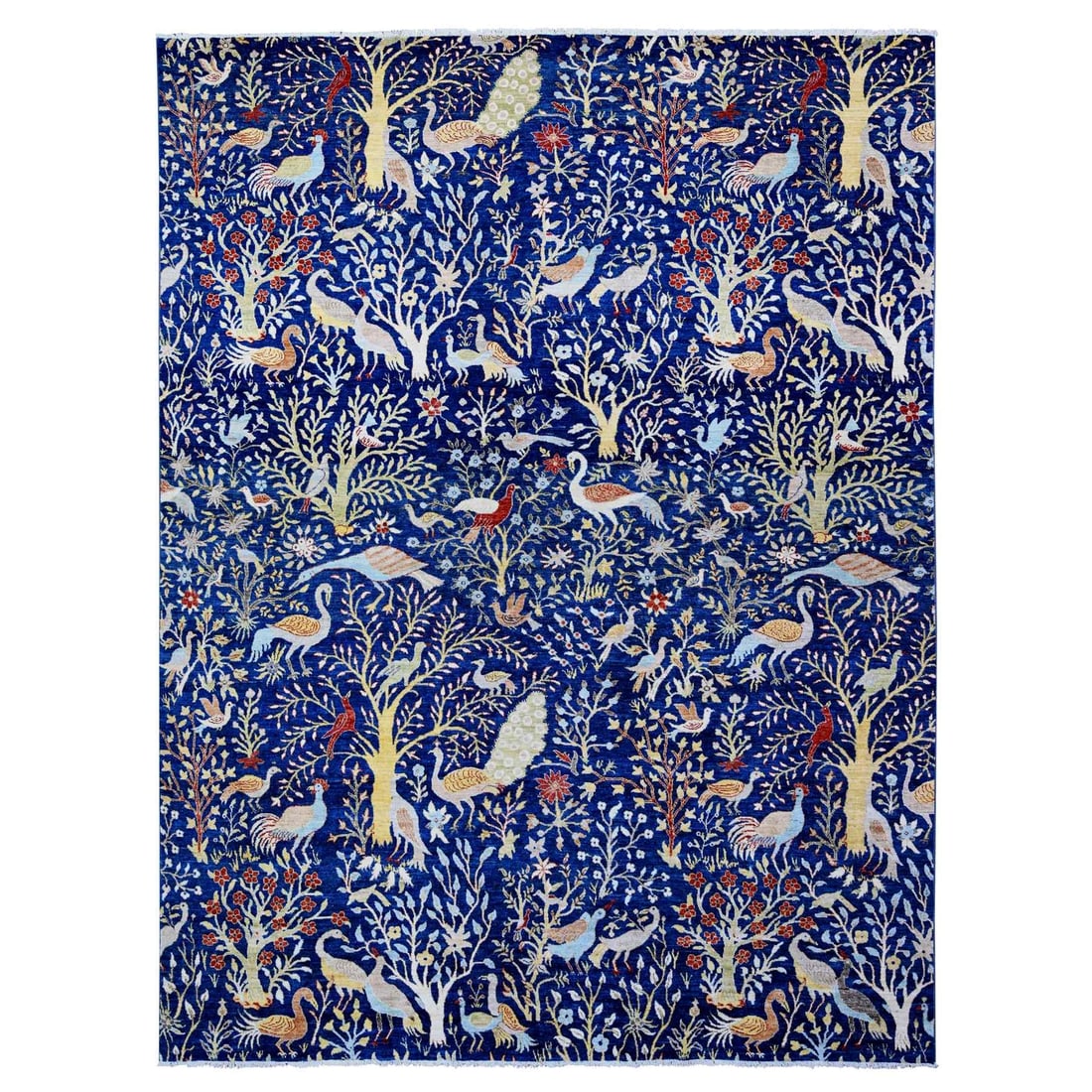 10'1"x13'2" Millennium Blue Afghan Peshawar Hand Knotted Pure Wool Rug: 10'1"x13'2" Millennium Blue Afghan Peshawar Hand Knotted Pure Wool Rug The Millennium Blue Afghan Peshawar Hand Knotted Pure Wool Rug boasts an impressive size, measuring 10'1" x 13'2". Made from