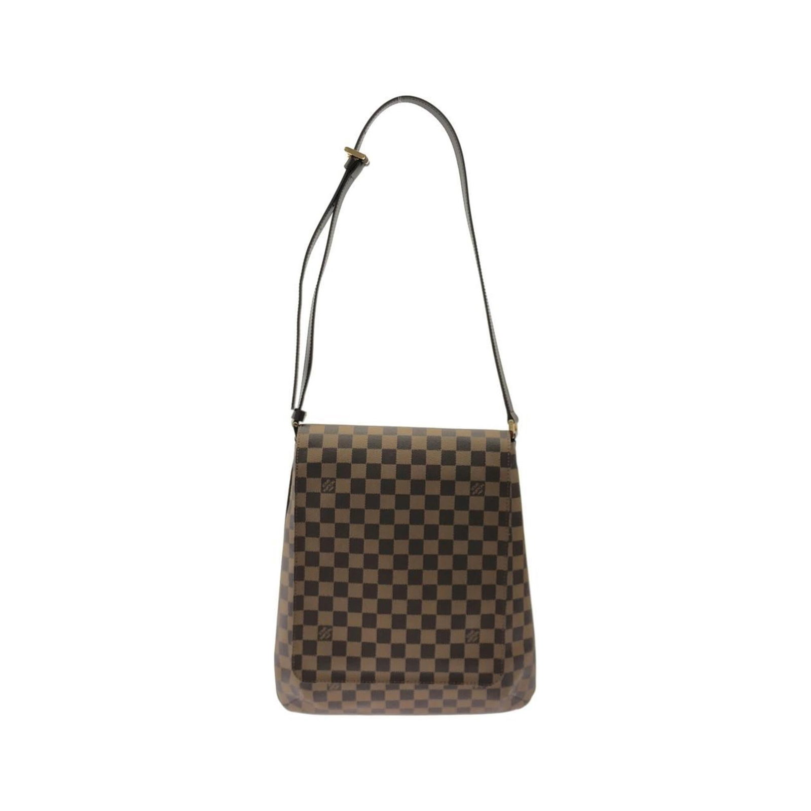 Canvas Coated Bag Shoulder Vuitton Louis: Canvas Coated Bag Shoulder Vuitton Louis This Louis Vuitton shoulder bag features coated canvas material and gold hardware, with a classic Ebene color. The bag has a few traces of usage, some
