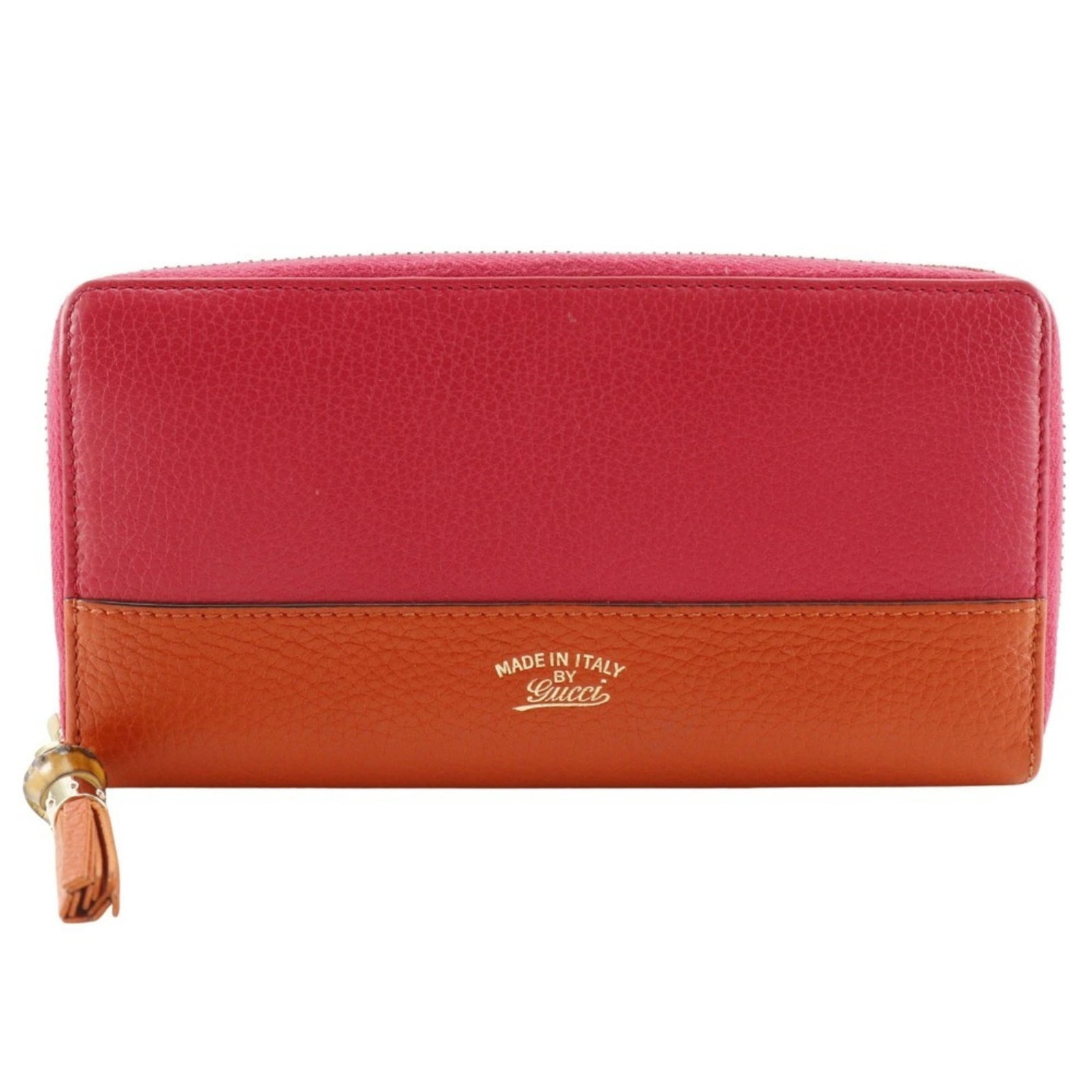 Gucci Wallet Leather Bi Fold: Gucci Wallet Leather Bi Fold Gucci Wallet Leather Bi Fold - A vibrant orange and pink bi-fold wallet with a zipper closure, featuring three bill slots, one coin purse, and twelve card slots. This long