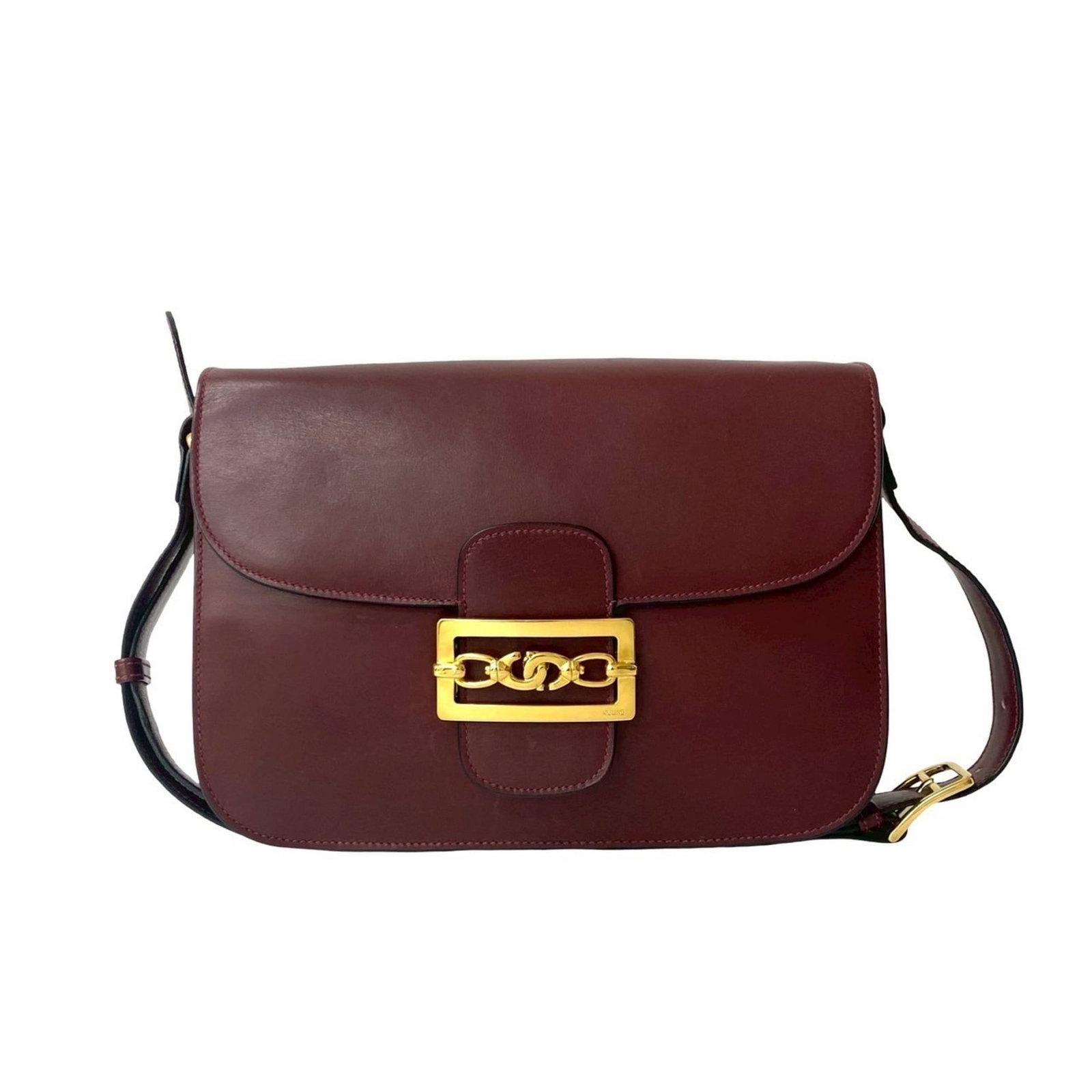 Shoulder Bag Leather Celine: Shoulder Bag Leather Celine Red Calfskin Leather Shoulder Bag from Celine, with a classic design and timeless elegance. Measuring 18cm x 24cm x 5cm, it features high-quality leather construction and s