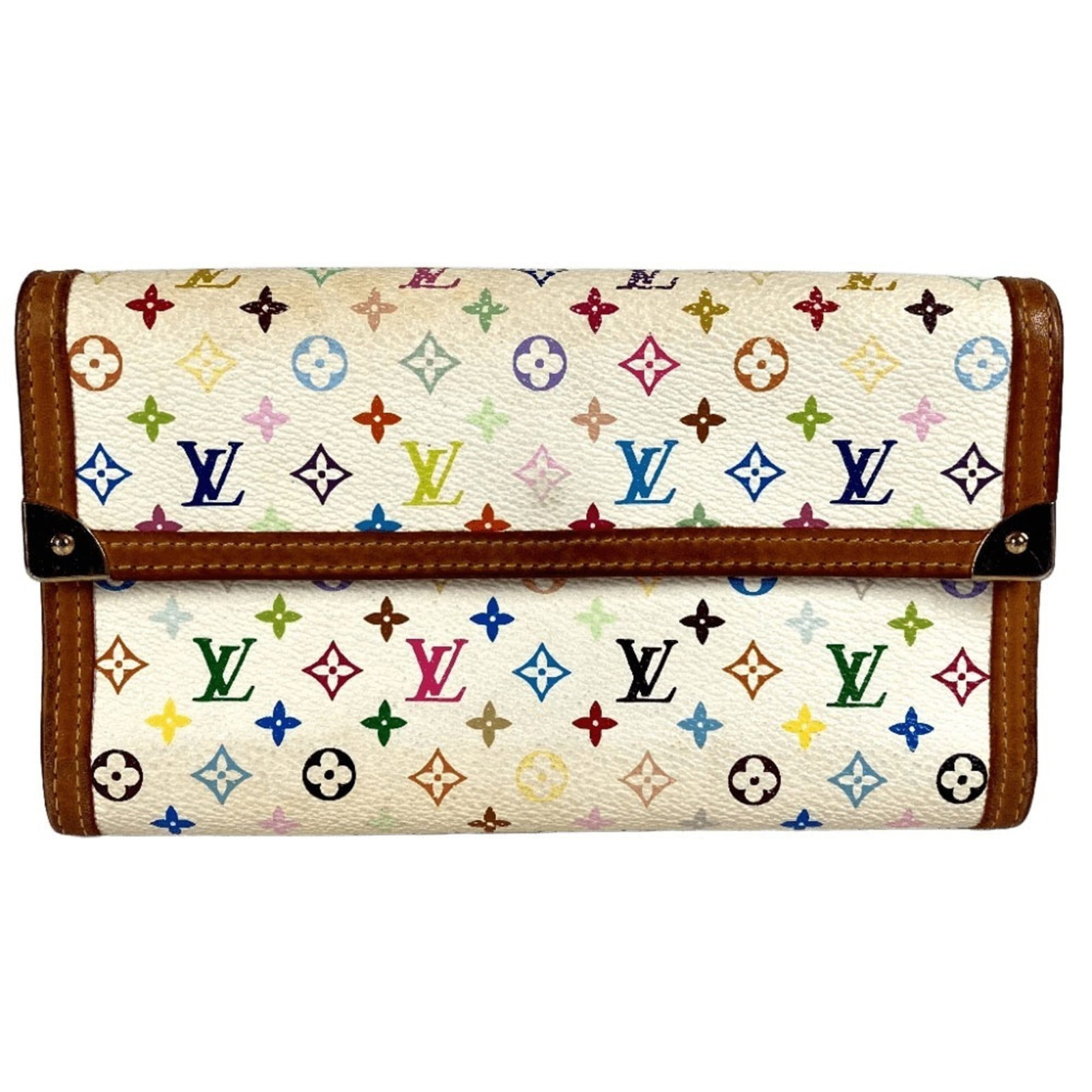 Louis Vuitton Long Wallet (Tri-Fold) Monogram Multicolore: Louis Vuitton Long Wallet (Tri-Fold) Monogram Multicolore The Louis Vuitton Long Wallet (Tri-Fold) Monogram Multicolore features the iconic monogram pattern in a vibrant multicolor design, with white