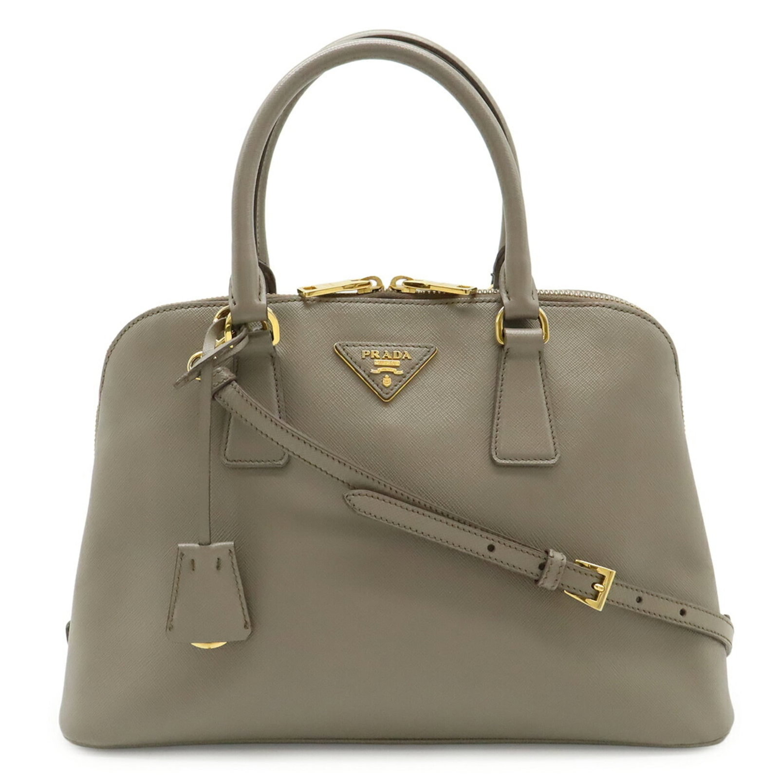Prada Handbag Shoulder Bag Leather: Prada Handbag Shoulder Bag Leather Prada Handbag Shoulder Bag Leather, a versatile and stylish accessory in grayish leather, features a classic design with clean lines and a spacious interior. Measuri
