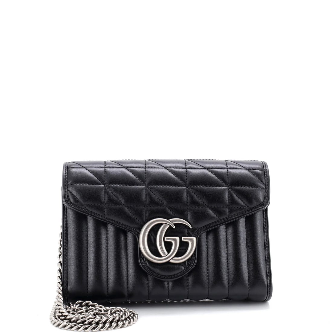 Mixed matelasse leather mini wallet chain marmont gucci: Mixed matelasse leather mini wallet chain marmont gucci Mixed Matelasse Leather Mini Wallet Chain Marmont Gucci - A miniature masterpiece from the iconic GG Marmont collection, featuring a chic