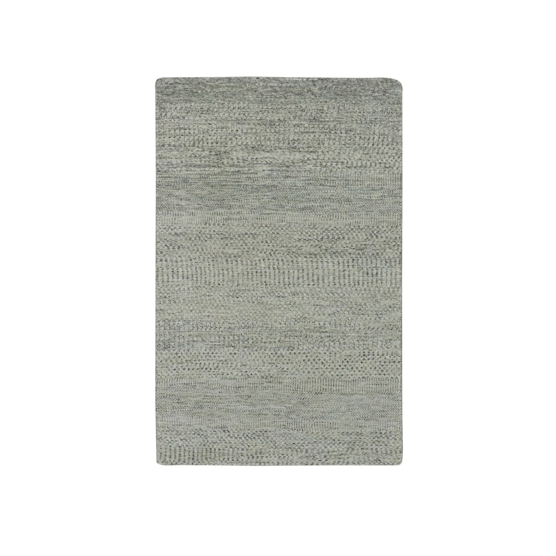 Stone Gray Wool Grass Hand Knotted Undyed Oriental Rug 3'1"x5'7 (1 of 7)
