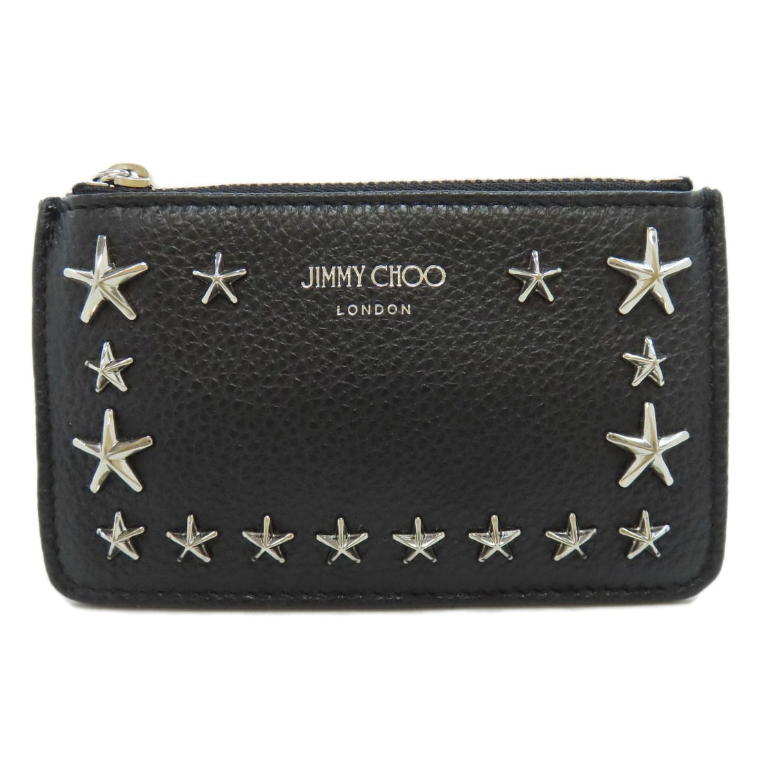Jimmy Choo Star Motif Studs Coin Purse Leather: Jimmy Choo Star Motif Studs Coin Purse Leather Black leather coin purse with Jimmy Choo Star Motif Studs, featuring the iconic design. The sleek and sophisticated style is perfect for adding a touch o