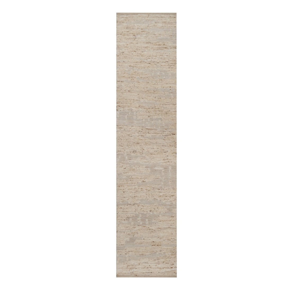 2'8"x12'1" Ivory Modern Design Textured Pure Wool Hand Knotted Runner (1 of 8)