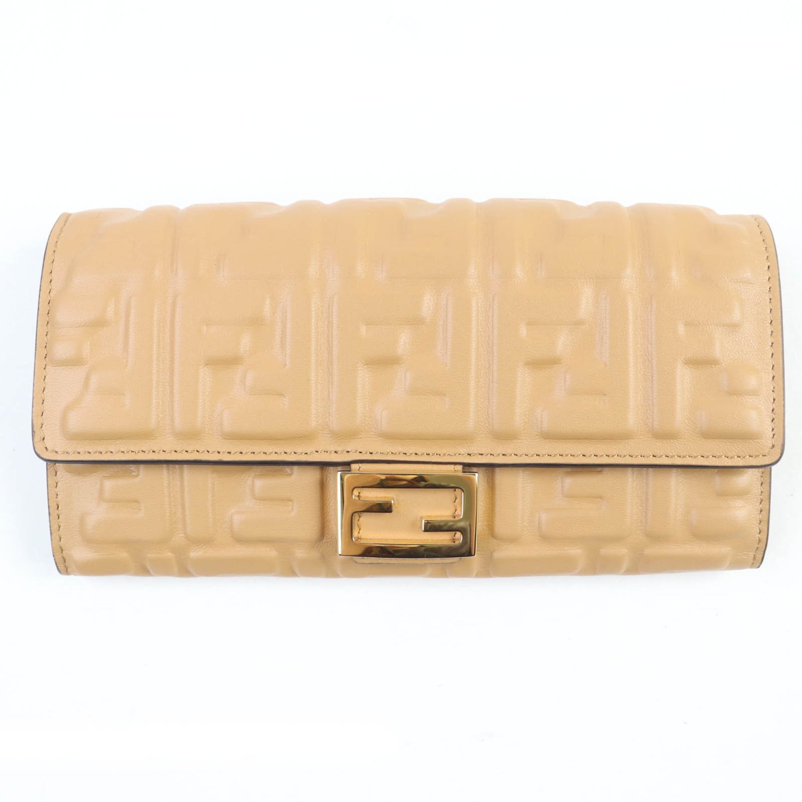 Long wallet leather bi fold Fendi: Long wallet leather bi fold Fendi Brown Fendi long wallet with magnet closure, featuring five bill slots and one coin purse. Made from high-quality leather, this bi-fold wallet measures 10cm x 18.5cm.