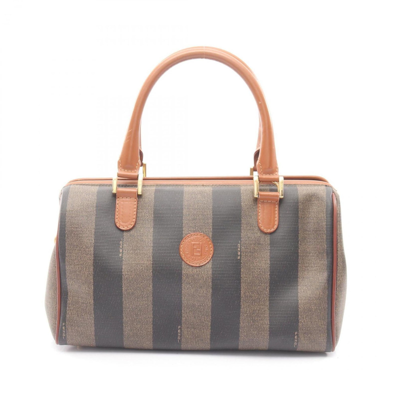 Fendi Handbag Coated Canvas Leather: Fendi Handbag Coated Canvas Leather Coated canvas leather and genuine Fendi craftsmanship come together in this sleek black handbag, featuring subtle scratches and signs of usage that add to its