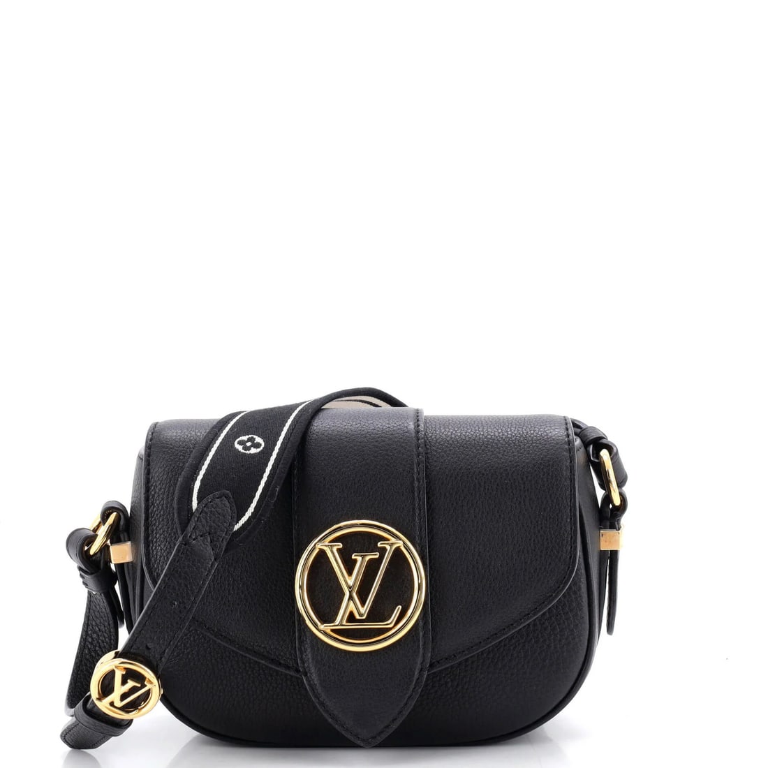 Louis Vuitton LV Pont 9 Soft Bag Leather PM: Louis Vuitton LV Pont 9 Soft Bag Leather PM Soft and stylish, the Louis Vuitton LV Pont 9 Soft Bag Leather PM features sleek black leather exterior with gold hardware. With its neutral interior and