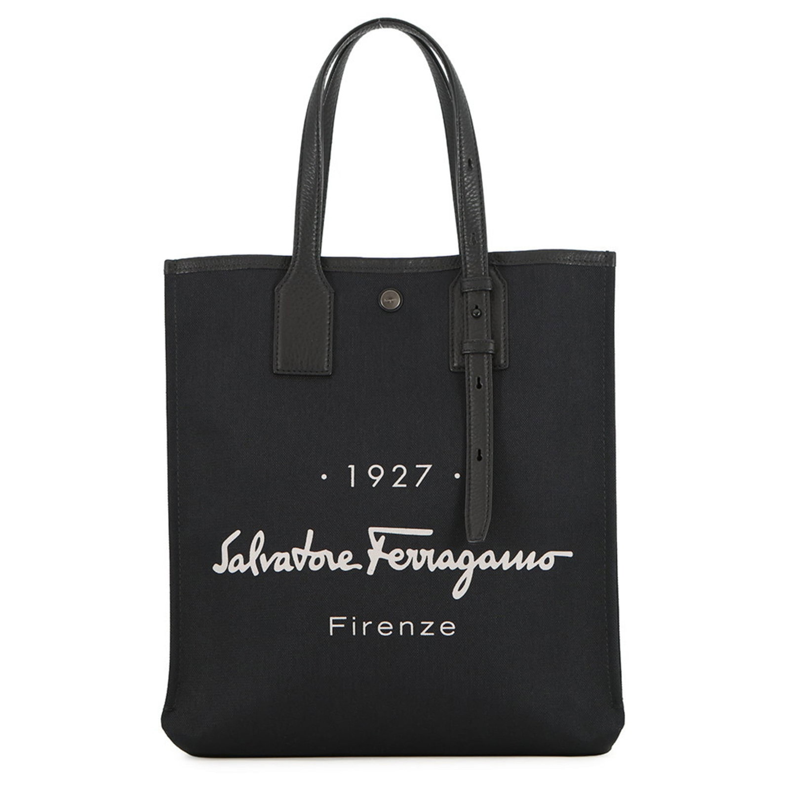 Salvatore Ferragamo Handbag Tote Bag Canvas: Salvatore Ferragamo Handbag Tote Bag Canvas Black canvas Salvatore Ferragamo tote bag, measuring 35cm x 34cm x 9.5cm, in mint condition with like new features. This used item boasts a classic design