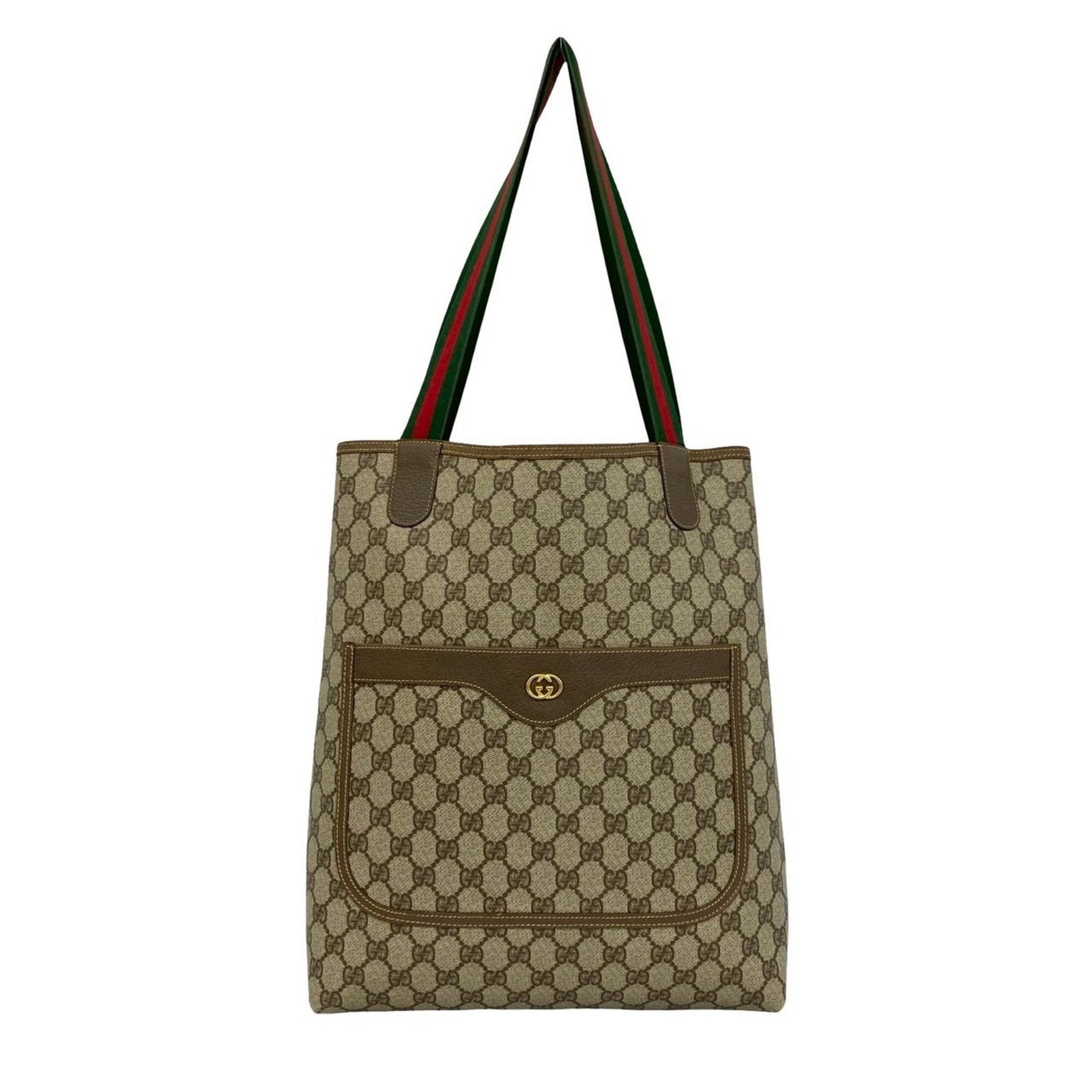 PVC Leather Handbag Tote Gucci: PVC Leather Handbag Tote Gucci Gucci's PVC Leather Handbag Tote boasts a unique blend of materials, featuring both PVC and leather in its design. This versatile tote measures 36cm x 29.5cm x 9.5cm