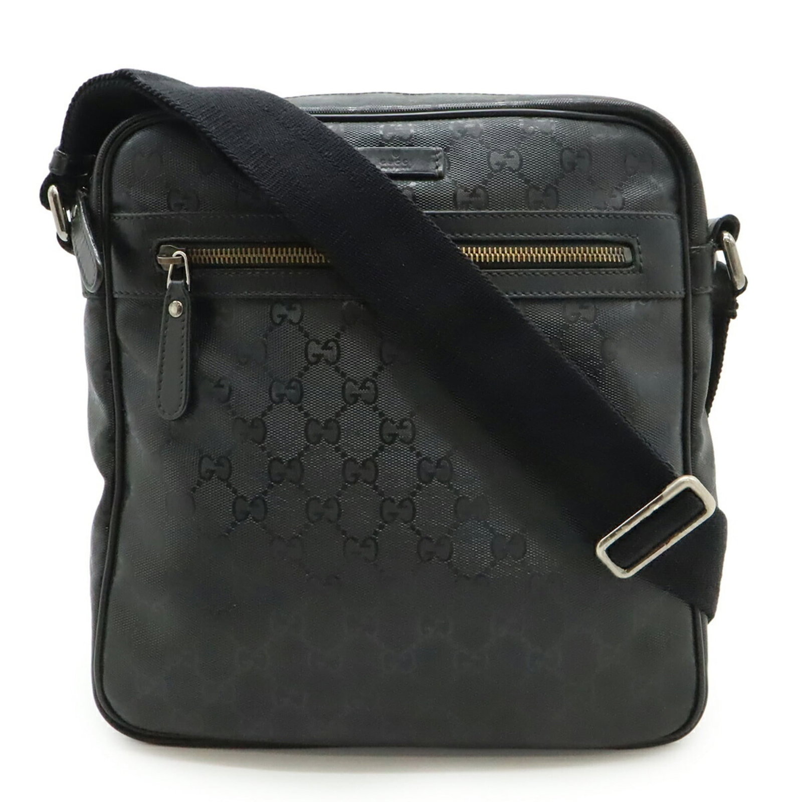 Pochette Shoulder Bag Gucci Imprim: Pochette Shoulder Bag Gucci Imprim Gucci's iconic Pochette Shoulder Bag boasts sleek, sophisticated design with its signature GG Imprim pattern in black. The bag features a classic shoulder strap and