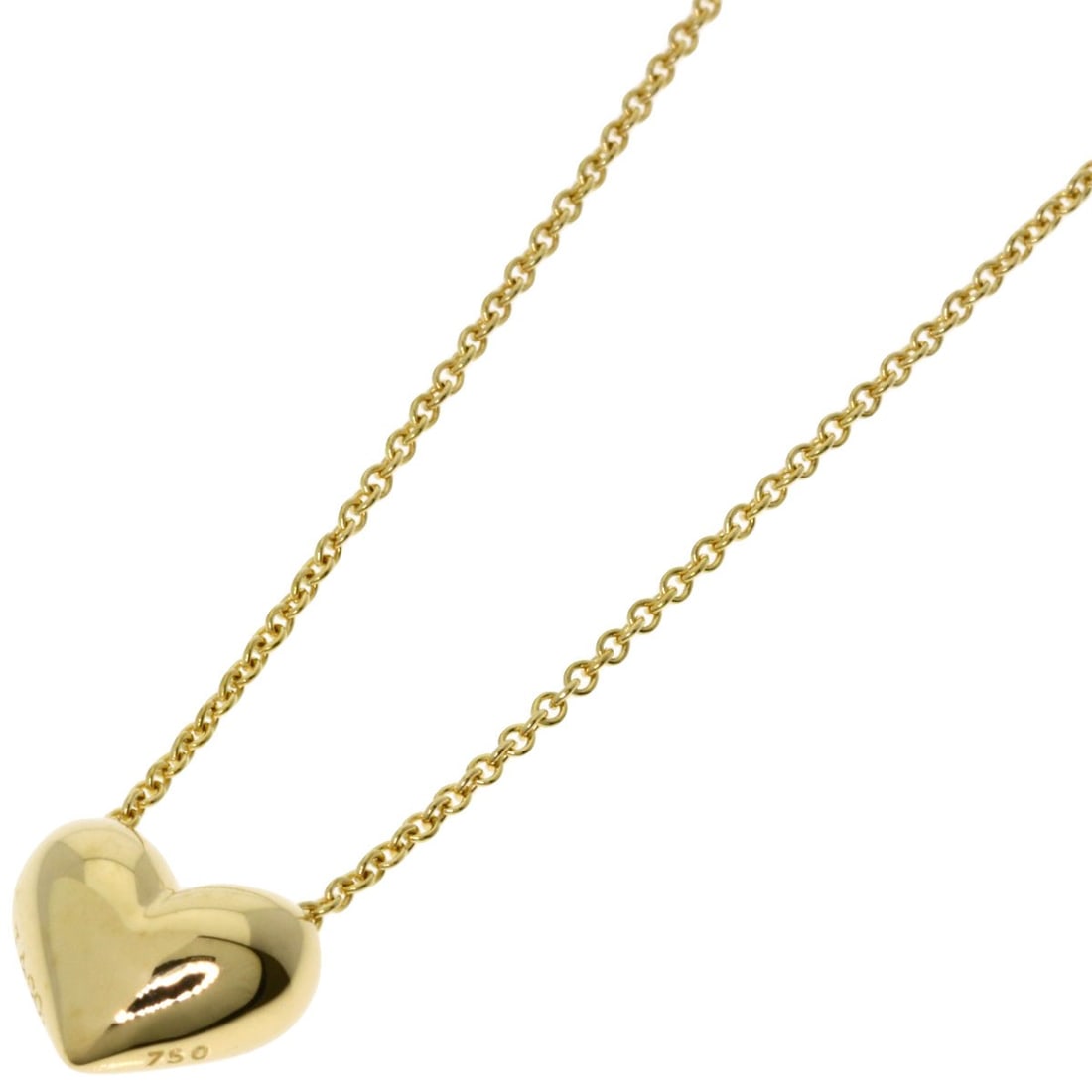 Tiffany and Co Pintide Heart Necklace in K18 yellow gold: Tiffany and Co Pintide Heart Necklace in K18 yellow gold K18 yellow gold Tiffany and Co Pintide Heart Necklace, featuring a striking design with no main stone. This elegant necklace boasts a length of