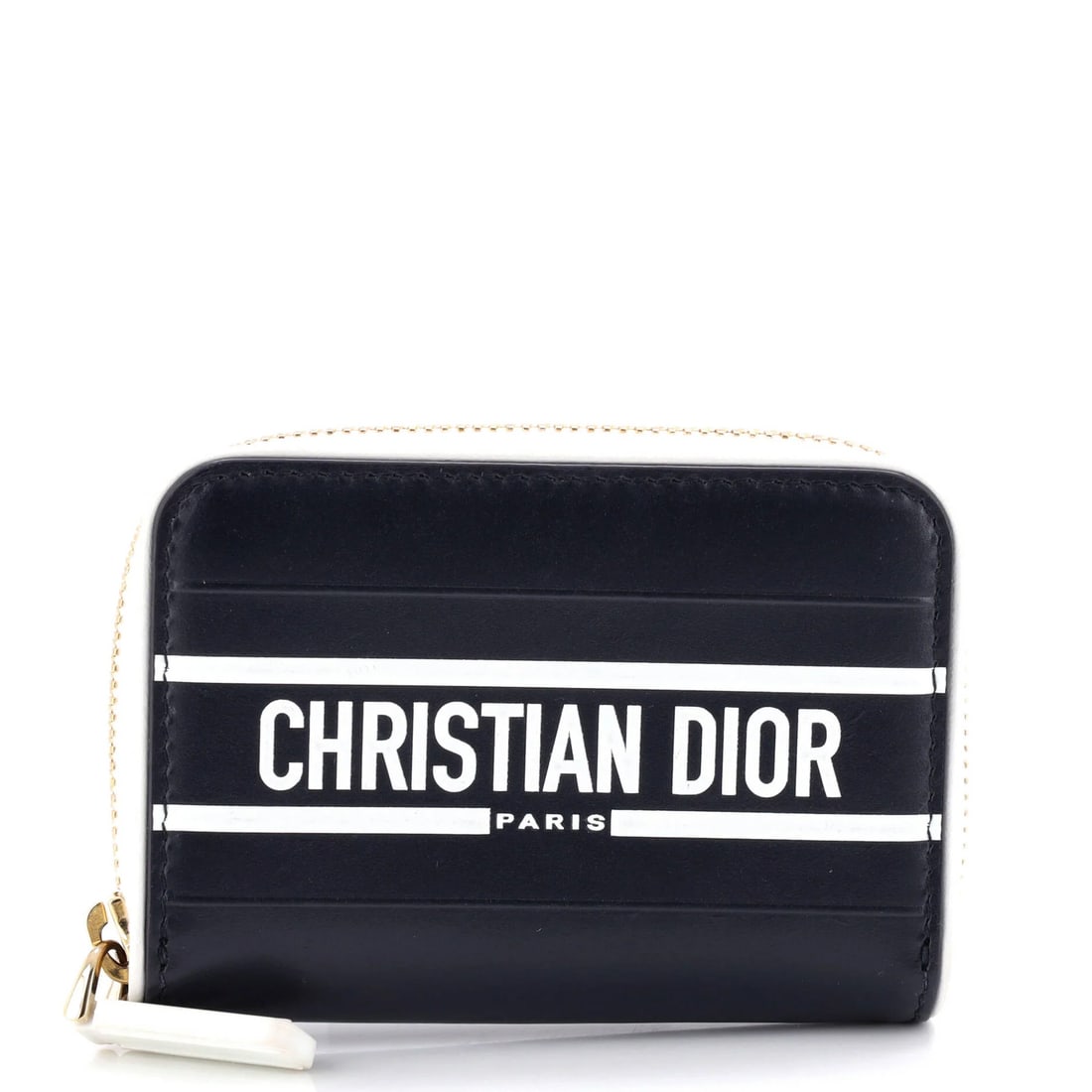 Christian Dior Voyageur Wallet Compact Leather: Christian Dior Voyageur Wallet Compact Leather The Christian Dior Voyageur Wallet Compact Leather boasts a sleek blue leather exterior with gold hardware, adding a touch of sophistication to any outfi