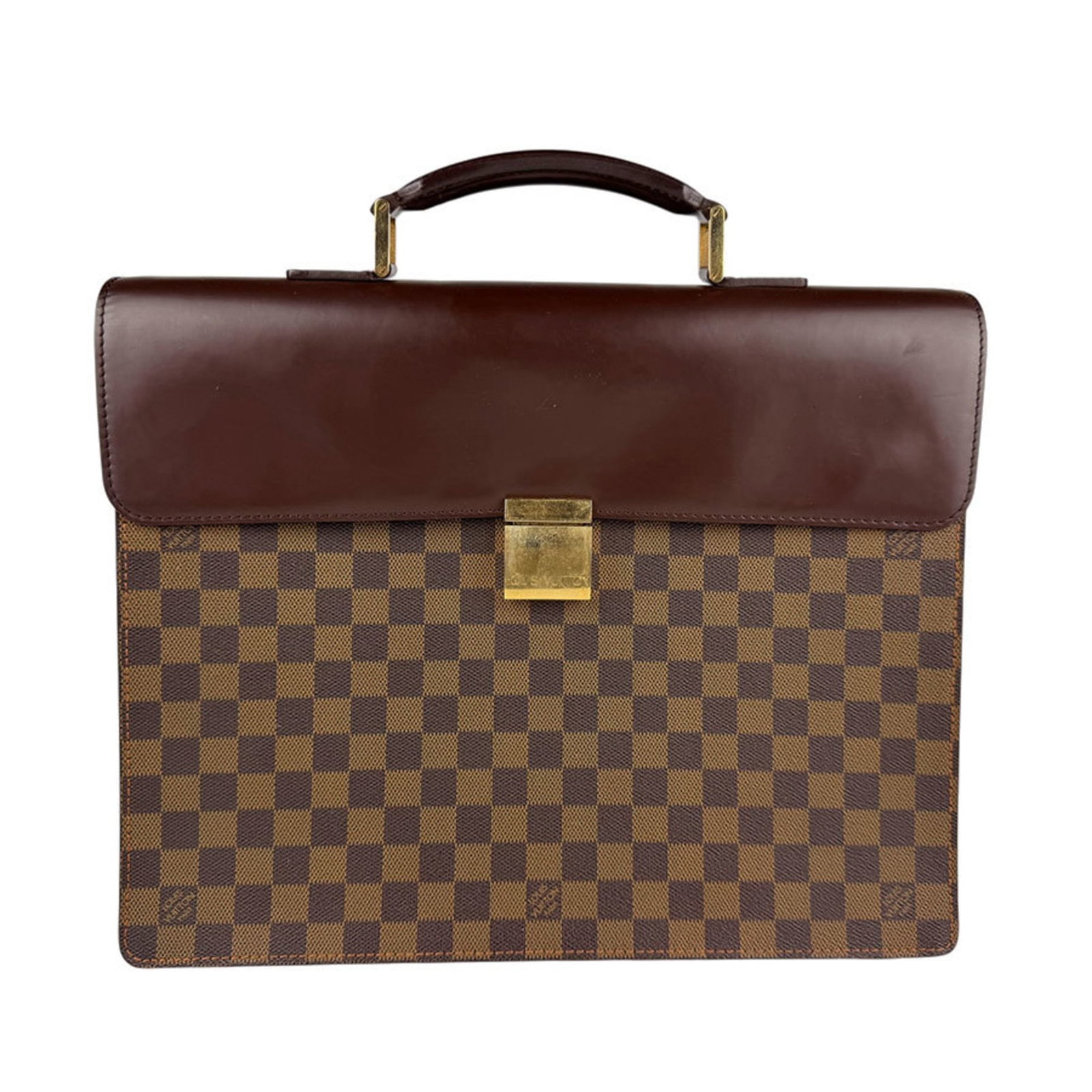 Louis Vuitton Handbag Damier Canvas: Louis Vuitton Handbag Damier Canvas Damier Canvas handbag in brown with gold hardware, featuring the iconic Louis Vuitton design. This used handbag has visible traces of usage and minor