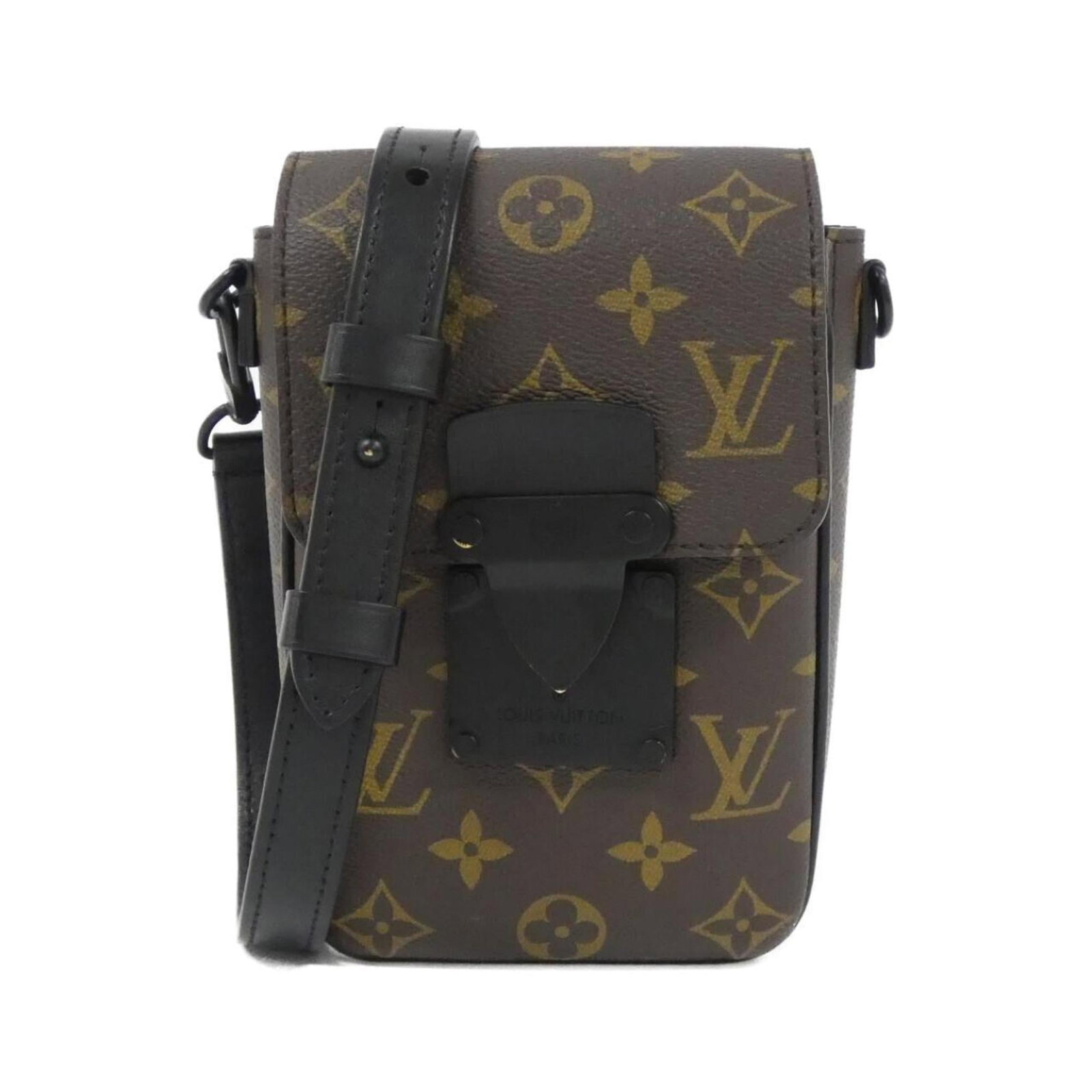 Canvas Coated Bag Shoulder Vuitton Louis: Canvas Coated Bag Shoulder Vuitton Louis Used Louis Vuitton shoulder bag with coated canvas material, featuring a classic design. The brown color has some scratches and dirt, but overall remains in