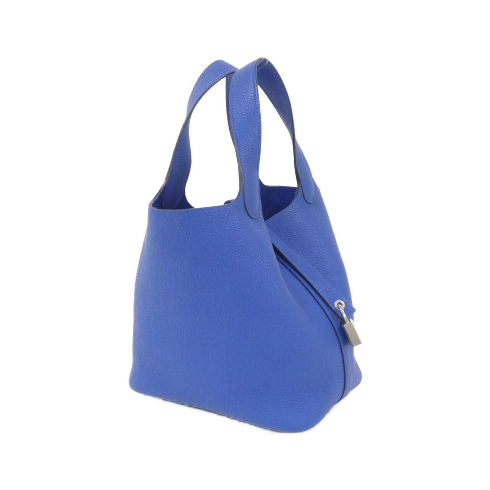 Handbag Hermes: Handbag Hermes Used Hermes handbag in excellent condition, with only minor signs of usage visible. The silver hardware and blue color provide a sleek finish, while the sturdy design ensures a