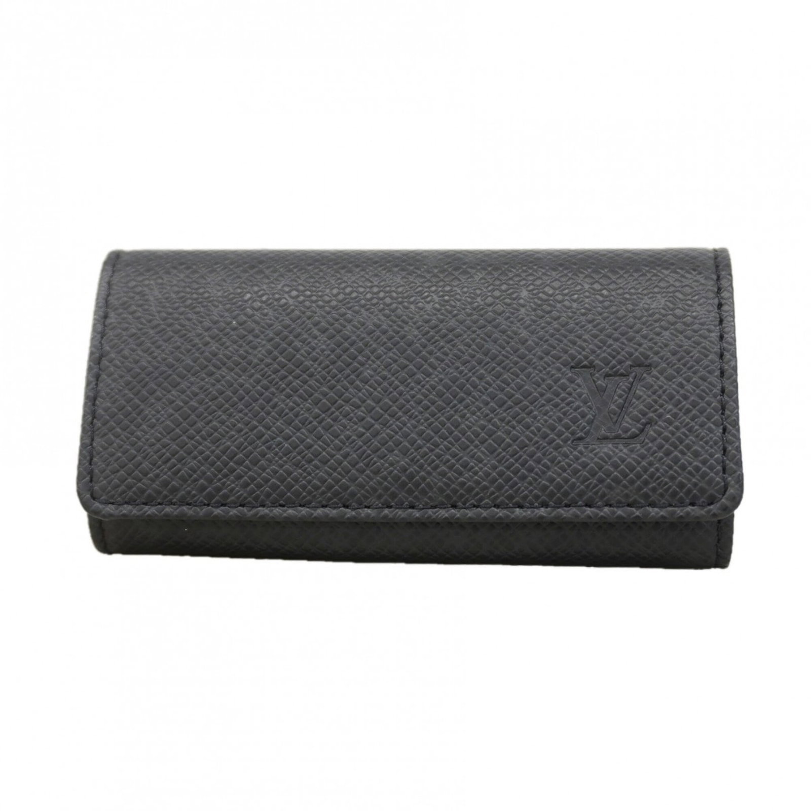 Keycase by Louis Vuitton: Keycase by Louis Vuitton The Louis Vuitton Keycase boasts its iconic Ardoise color, adding a touch of sophistication to any accessory collection. This pre-owned keycase showcases the brand's signature
