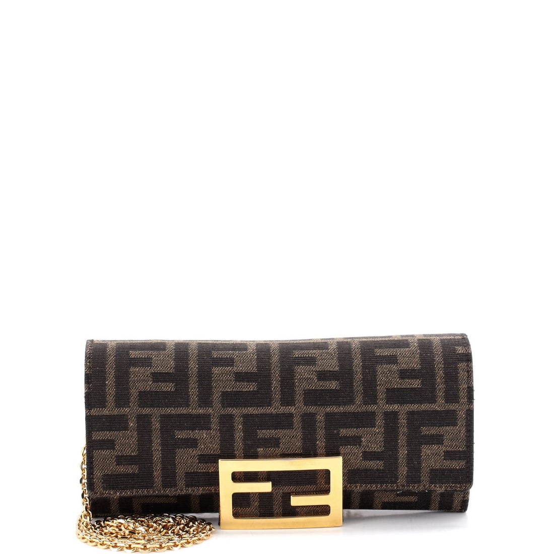Fendi Baguette Continental Wallet on Chain FF Jacquard Fabric (1 of 6)