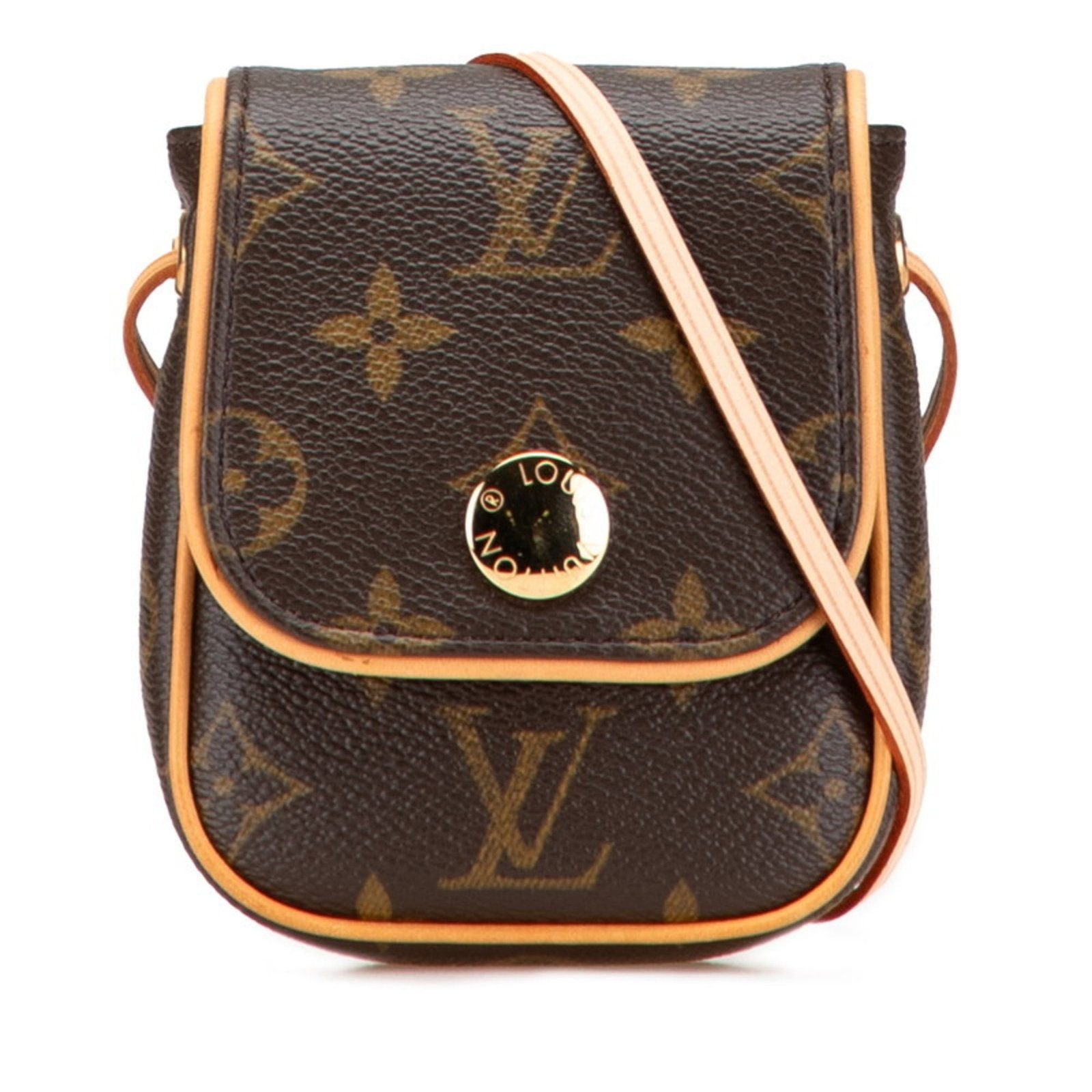 Louis Vuitton Pochette Shoulder Bag Pvc Leather: Louis Vuitton Pochette Shoulder Bag Pvc Leather Brown Pvc Leather Louis Vuitton Pochette Shoulder Bag with Traces of Usage. This used Pochette shoulder bag features a classic design and durable pvc