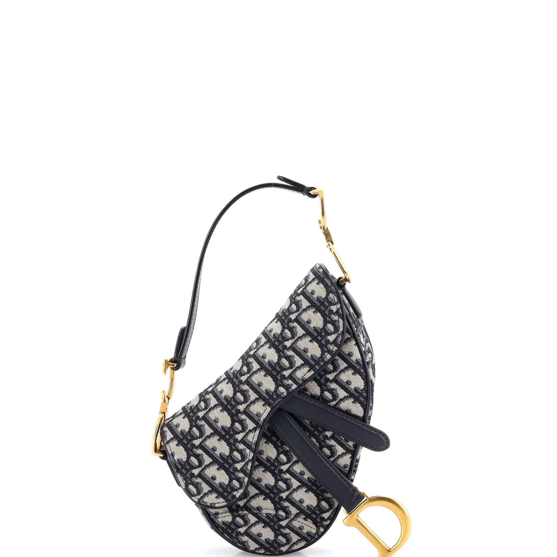 Christian Dior Saddle Handbag Oblique Canvas Mini: Christian Dior Saddle Handbag Oblique Canvas Mini The Christian Dior Saddle Handbag Oblique Canvas Mini boasts a striking blue canvas exterior, perfectly balanced by neutral interior and gold