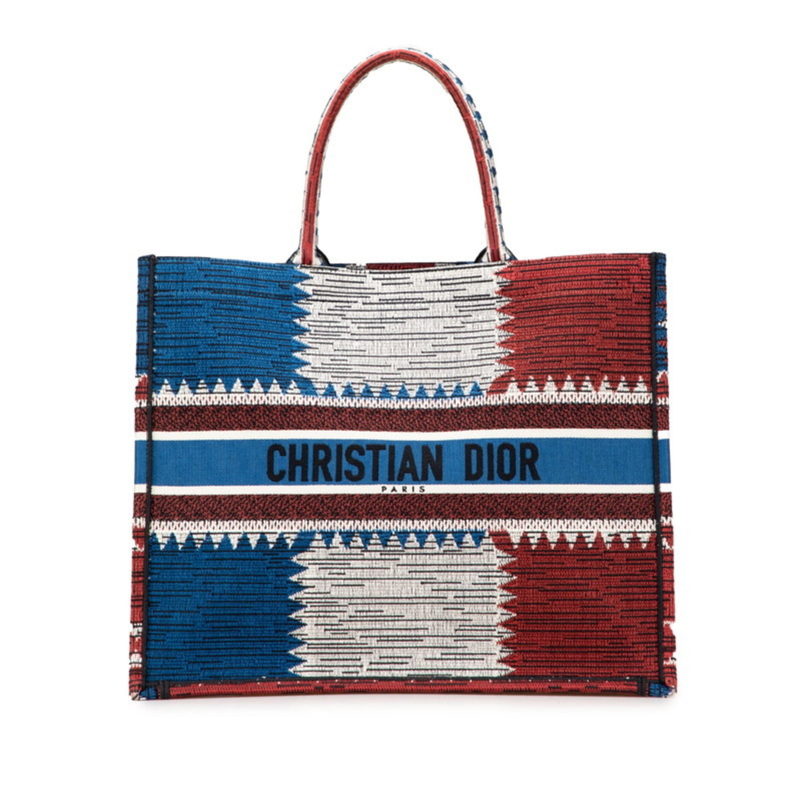 Canvas bag from Dior Christian: Canvas bag from Dior Christian Canvas bag from Dior Christian, featuring a multi-color design and open closure. Measuring 35cm x 42cm x 17cm, it has a sturdy handle drop of 16cm. This used canvas