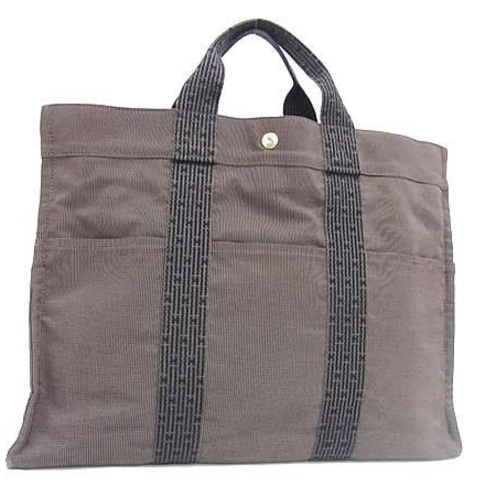 Handbag Canvas Tote Bag Shoulder Hermes (1 of 6)