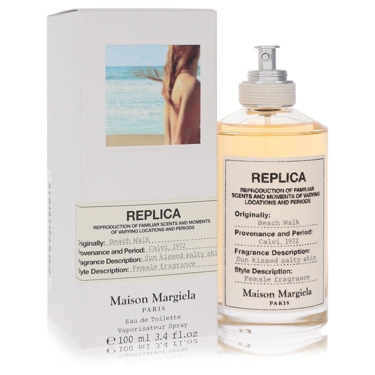Replica Beachwalk Perfume By Maison Margiela Eau De Toilette Spray: Replica Beachwalk Perfume By Maison Margiela Eau De Toilette Spray Maison Margiela's Replica Beachwalk Perfume is a sophisticated eau de toilette spray, available in a 3.4 oz size. This fragrance